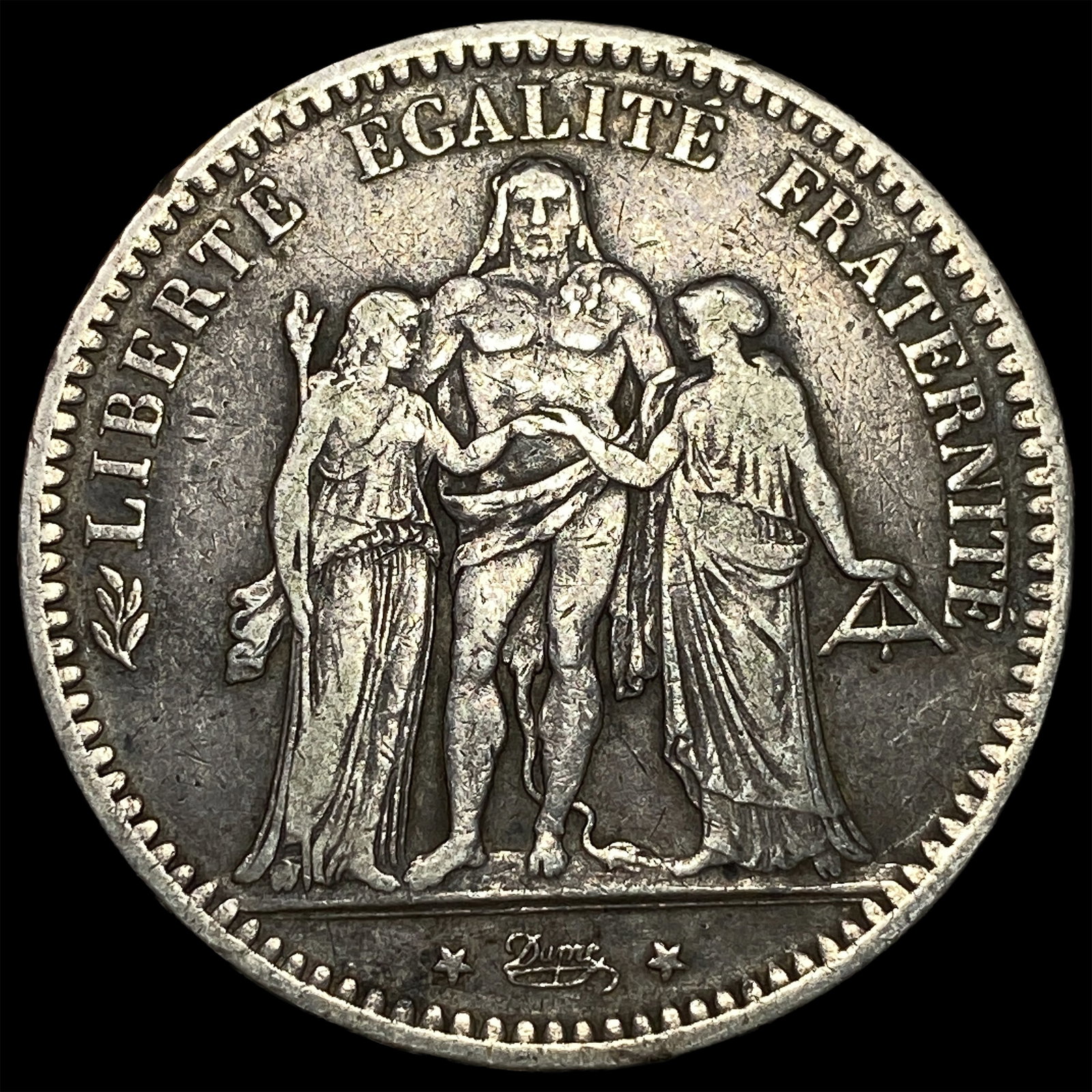 1873-K Silver 5 Francs France NEARLY UNCIRCULATED: 1873-K Silver 5 Francs France NEARLY UNCIRCULATED
