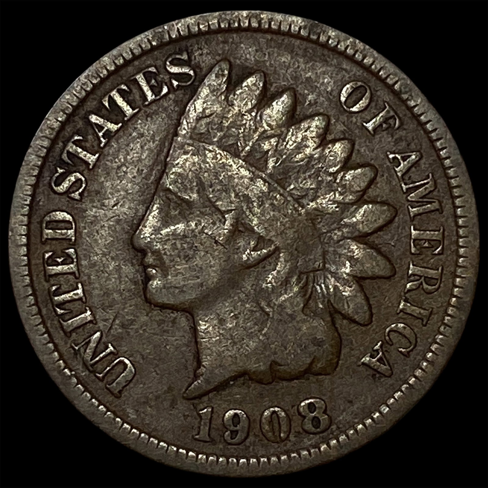 1908-S Indian Head Cent NEARLY UNCIRCULATED (1 of 2)