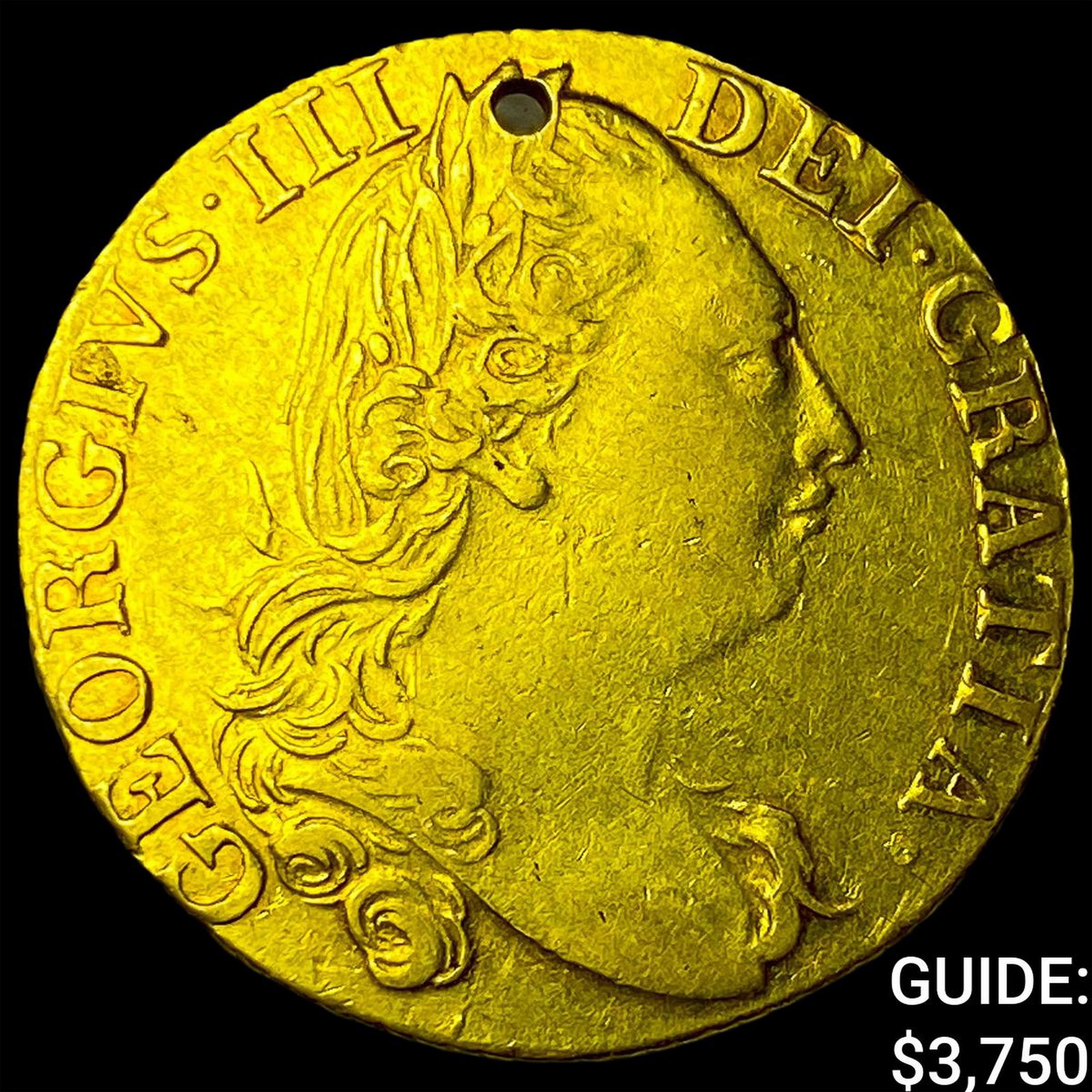 1785 United Kingdom Gold Sovereign Holed (1 of 2)