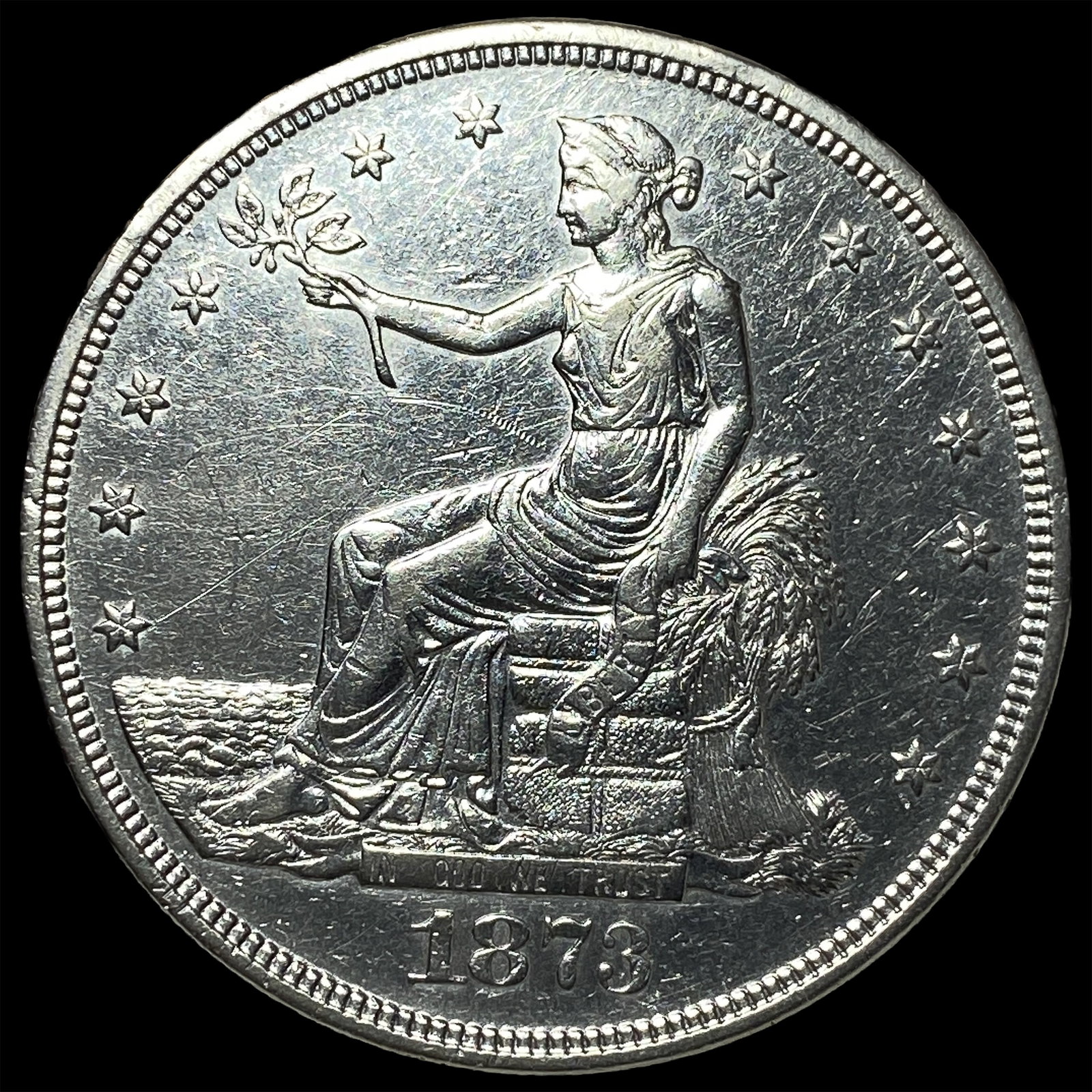 1873 Silver Trade Dollar CLOSELY UNCIRCULATED: 1873 Silver Trade Dollar CLOSELY UNCIRCULATED
