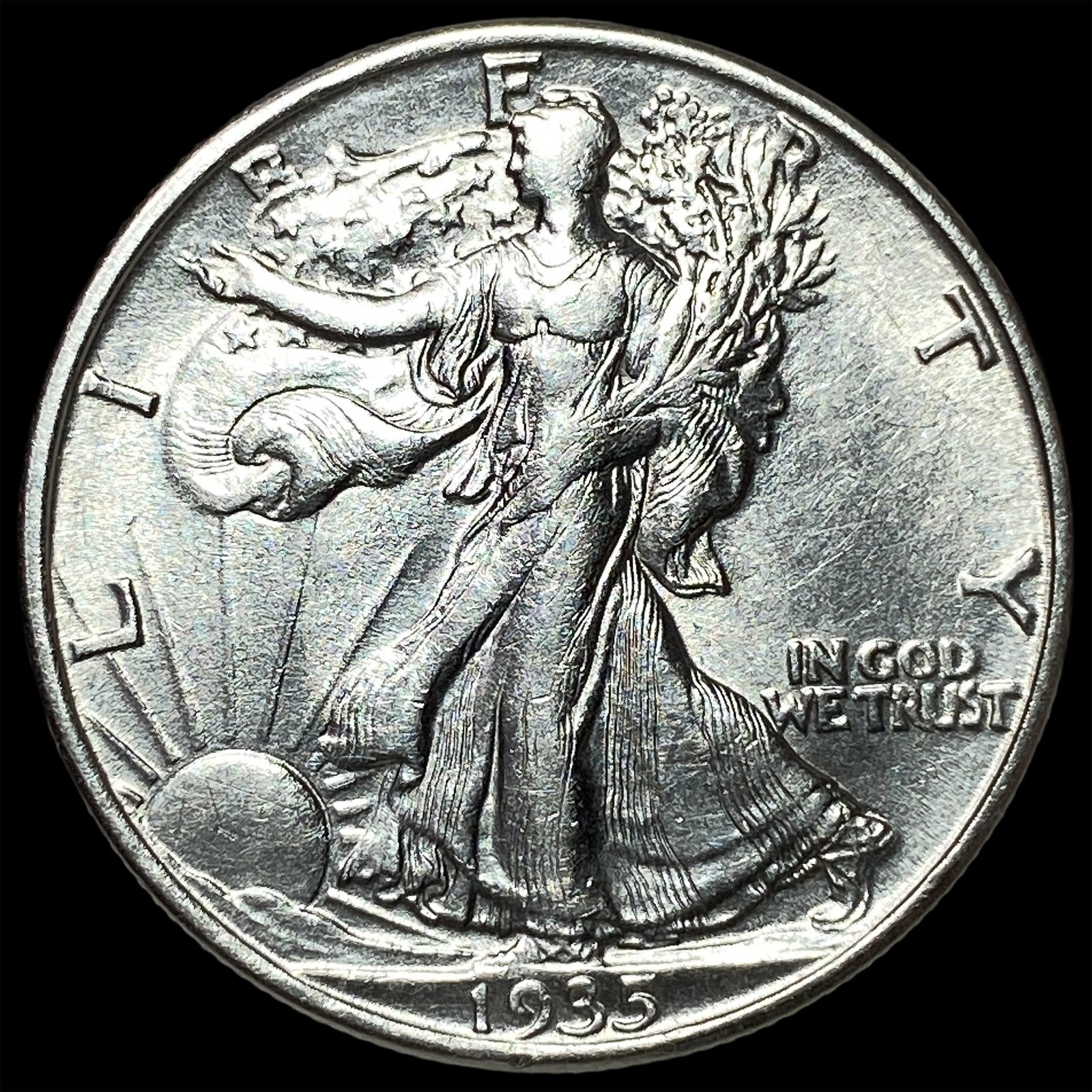 1935-D Silver Walking Liberty Half Dollar UNCIRCULATED: 1935-D Silver Walking Liberty Half Dollar UNCIRCULATED