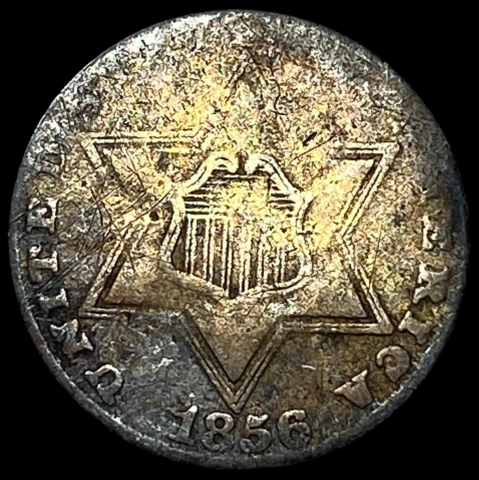 1856 Silver Three-Cent Piece NICELY CIRCULATED: 1856 Silver Three-Cent Piece NICELY CIRCULATED