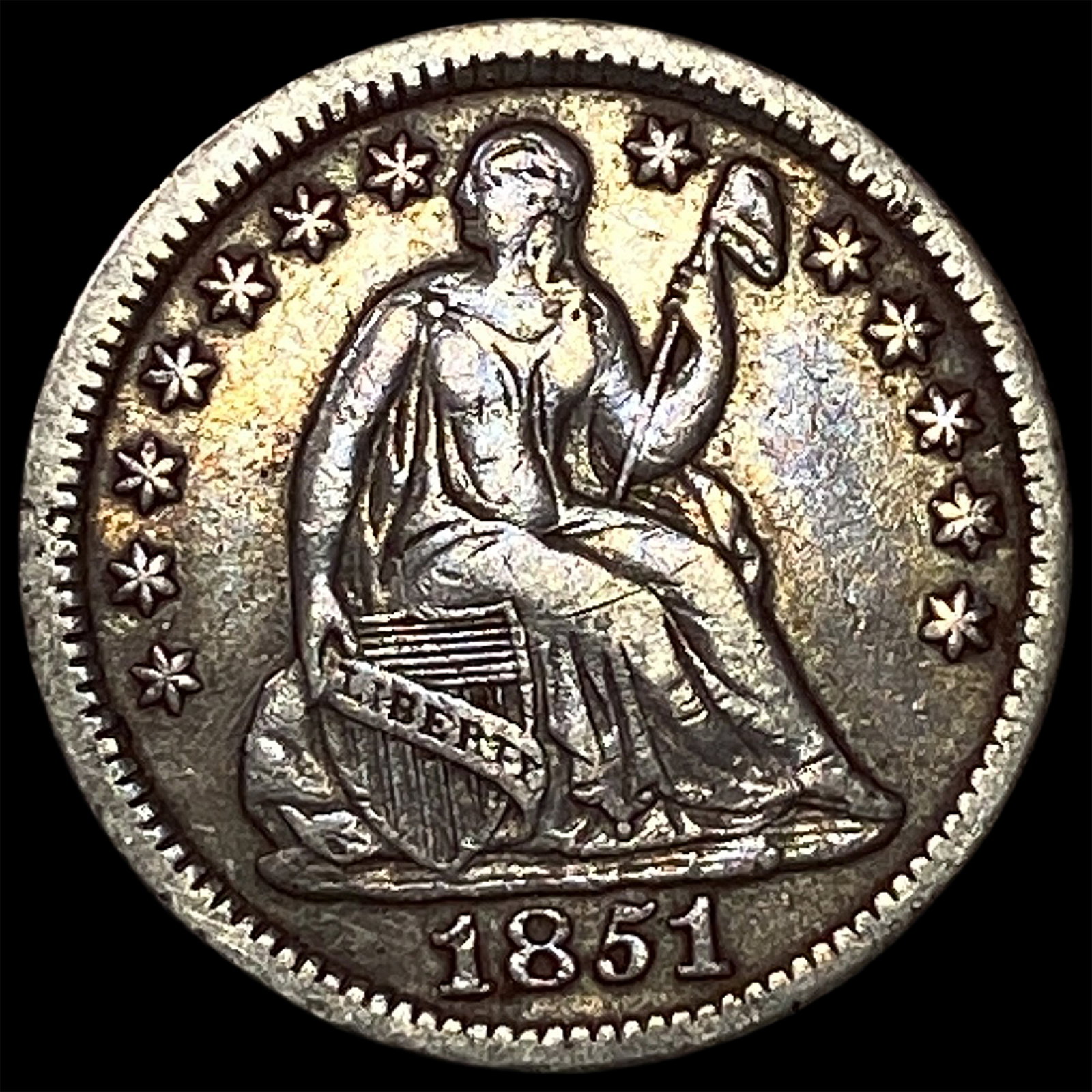 1851 Silver Half Dime NEARLY UNCIRCULATED: 1851 Silver Half Dime NEARLY UNCIRCULATED