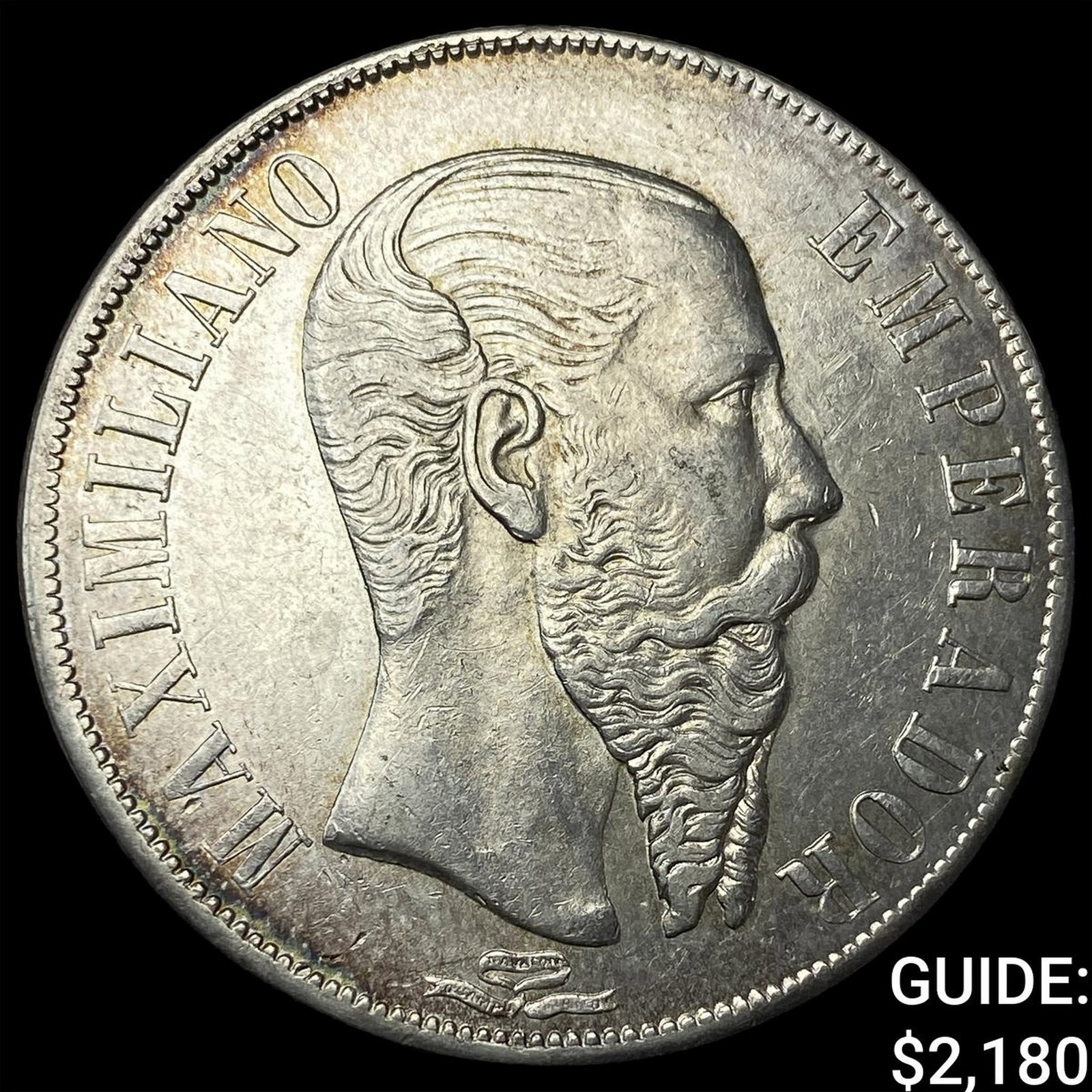 1866Mo Mexico Maximilian I Silver 1 Peso: 1866Mo Mexico Maximilian I Silver 1 Peso