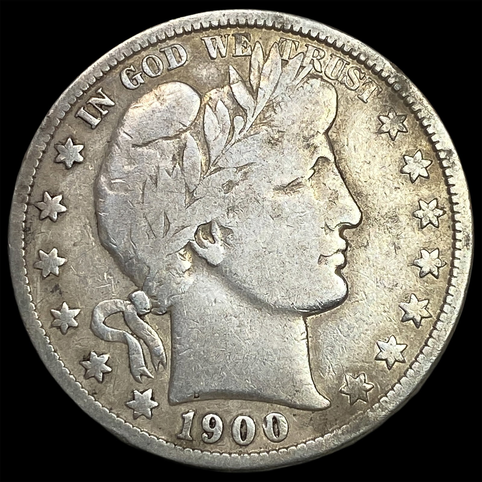 1900 Barber Half Dollar ABOUT UNCIRCULATED: 1900 Barber Half Dollar ABOUT UNCIRCULATED