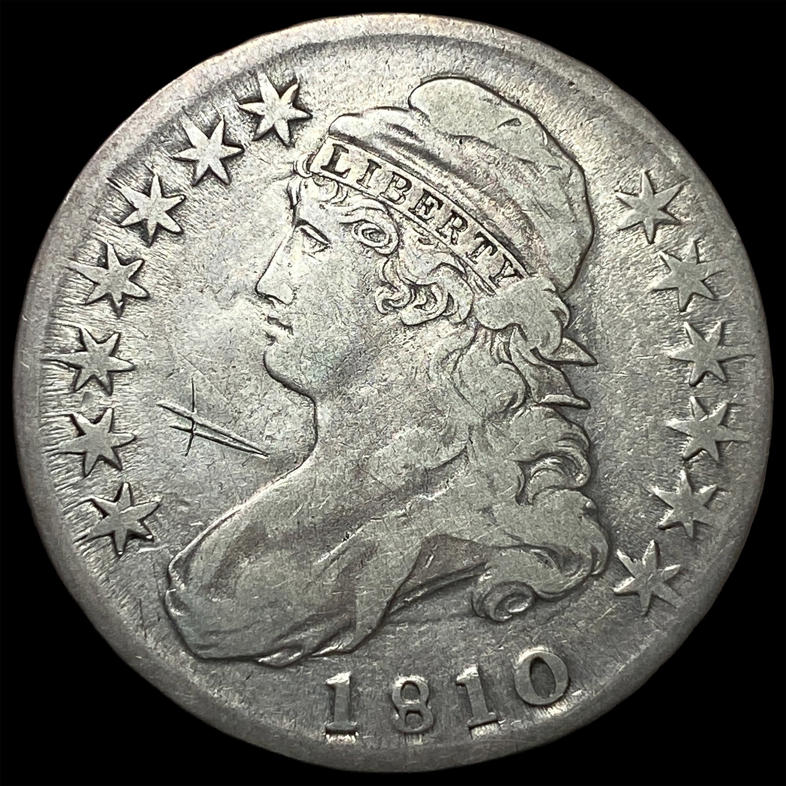 1810 Capped Bust Half Dollar ABOUT UNCIRCULATED: 1810 Capped Bust Half Dollar ABOUT UNCIRCULATED