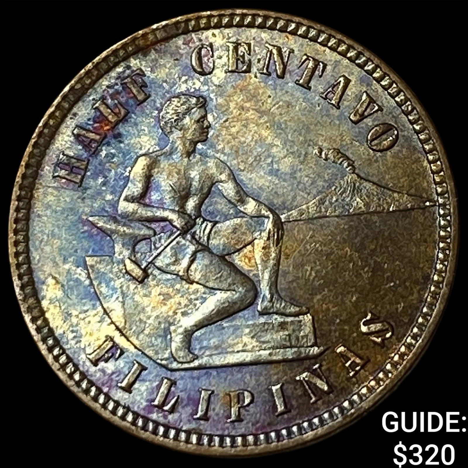 1904 Philippines Bronze 1/2 Centavo: 1904 Philippines Bronze 1/2 Centavo