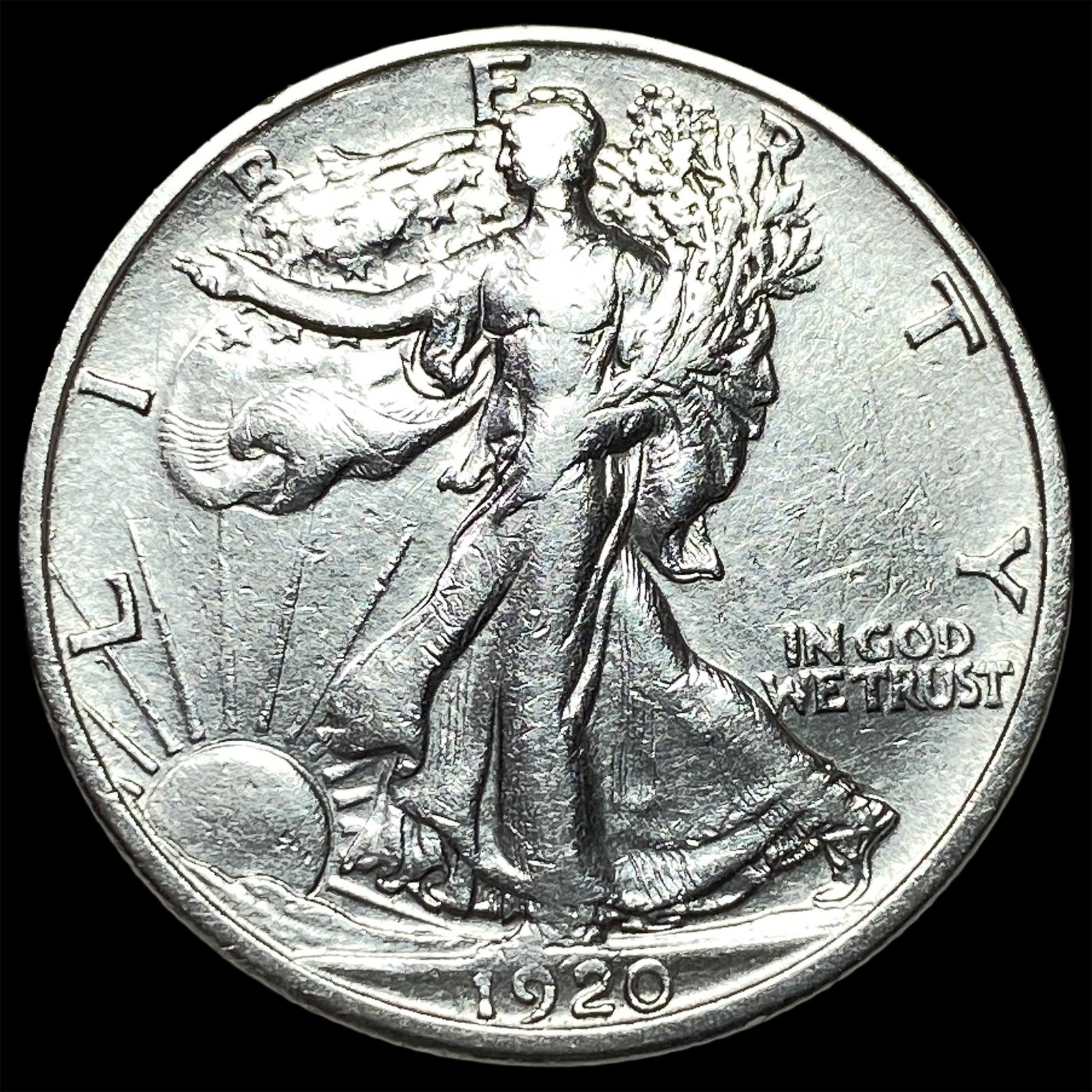 1920-S Silver Walking Liberty Half Dollar UNCIRCULATED: 1920-S Silver Walking Liberty Half Dollar UNCIRCULATED