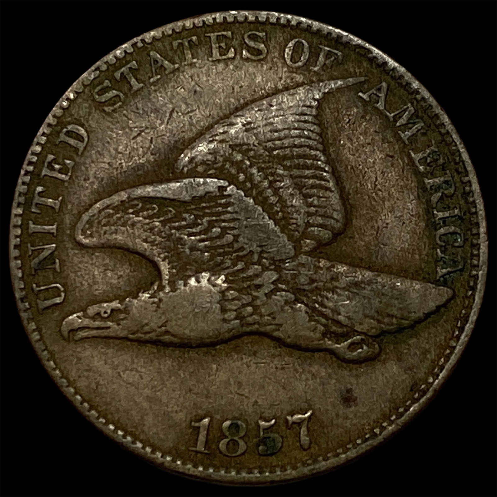 1857 Flying Eagle Cent NEARLY UNCIRCULATED: 1857 Flying Eagle Cent NEARLY UNCIRCULATED