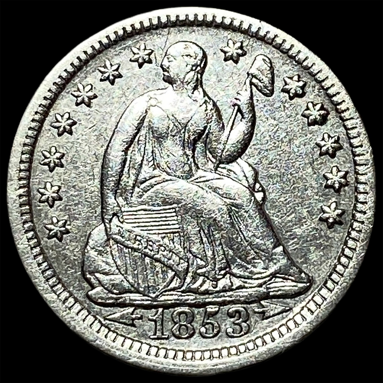 1853 Seated Liberty Half Dime (Arrows) UNCIRCULATED: 1853 Seated Liberty Half Dime (Arrows) UNCIRCULATED