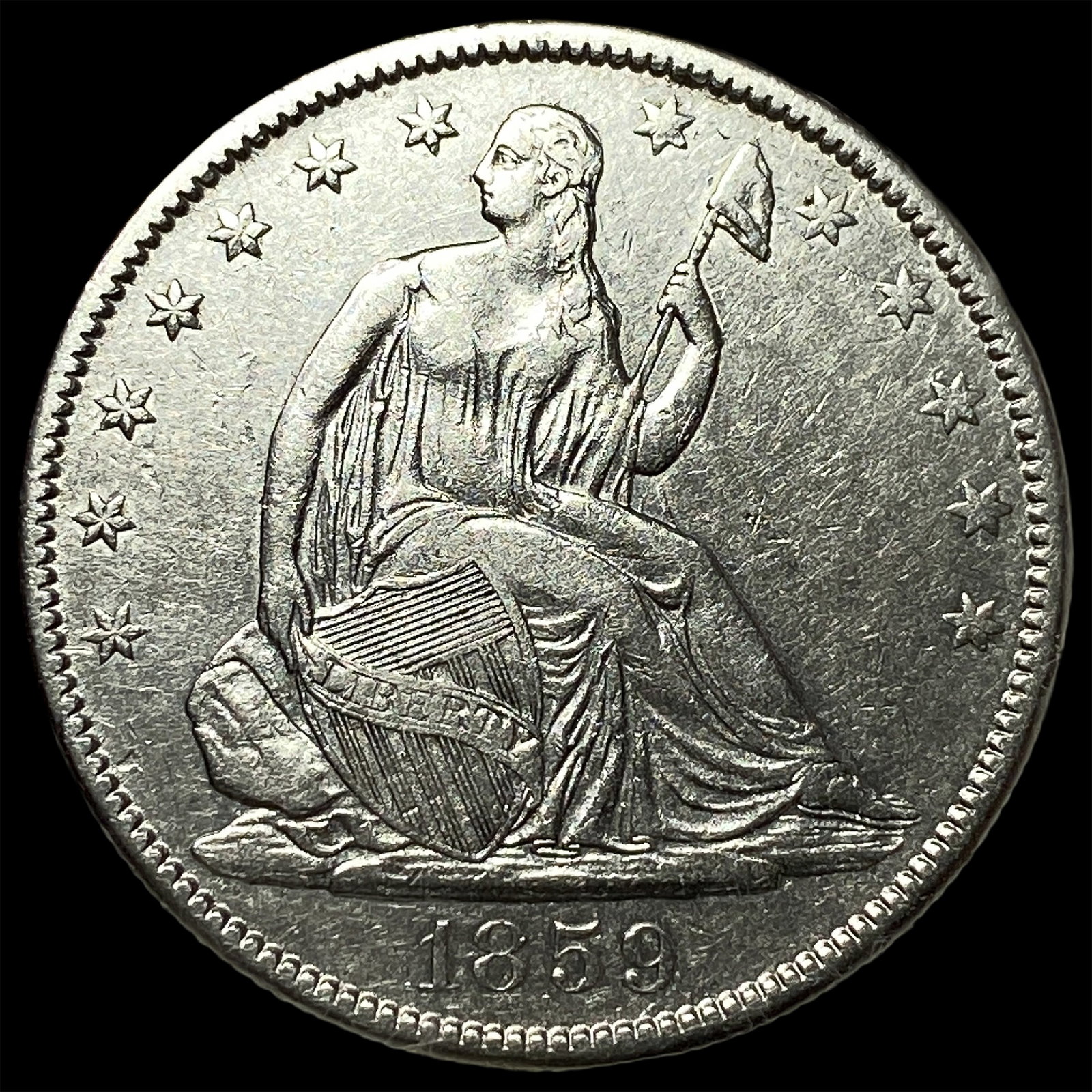 1859-O Silver Half Dollar UNCIRCULATED: 1859-O Silver Half Dollar UNCIRCULATED