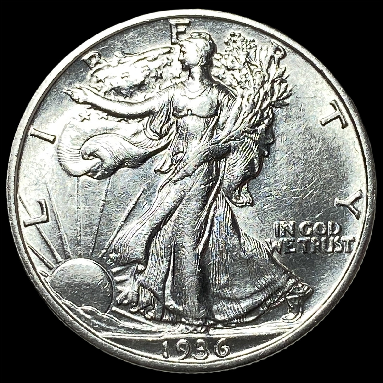 1936-S Silver Walking Liberty Half Dollar UNCIRCULATED: 1936-S Silver Walking Liberty Half Dollar UNCIRCULATED
