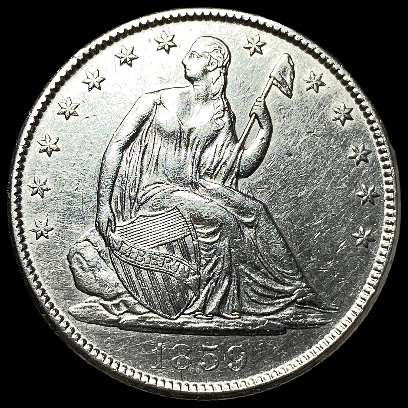 1859-O Silver Half Dollar UNCIRCULATED: 1859-O Silver Half Dollar UNCIRCULATED