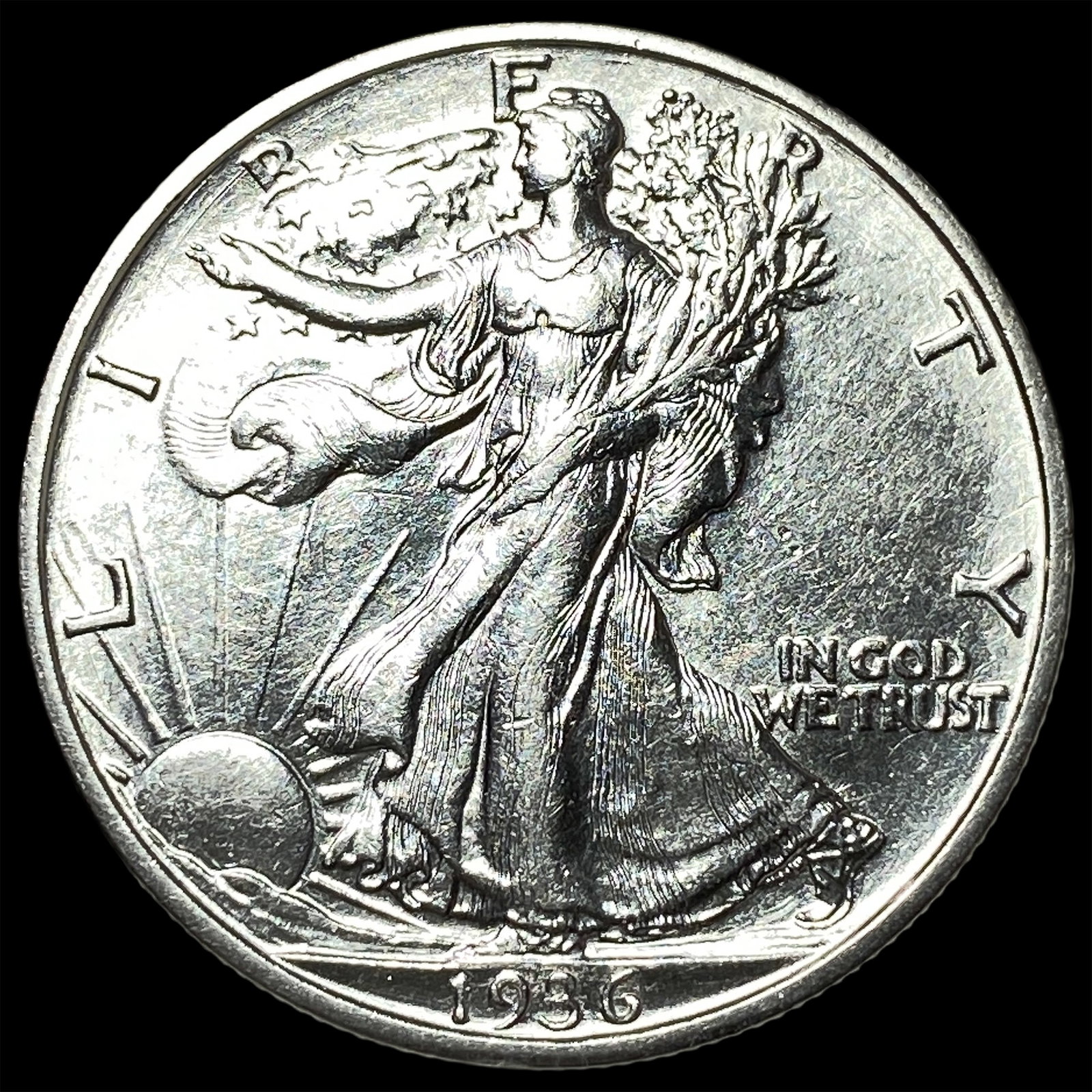 1936-S Silver Walking Liberty Half Dollar GEM BU: 1936-S Silver Walking Liberty Half Dollar GEM BU