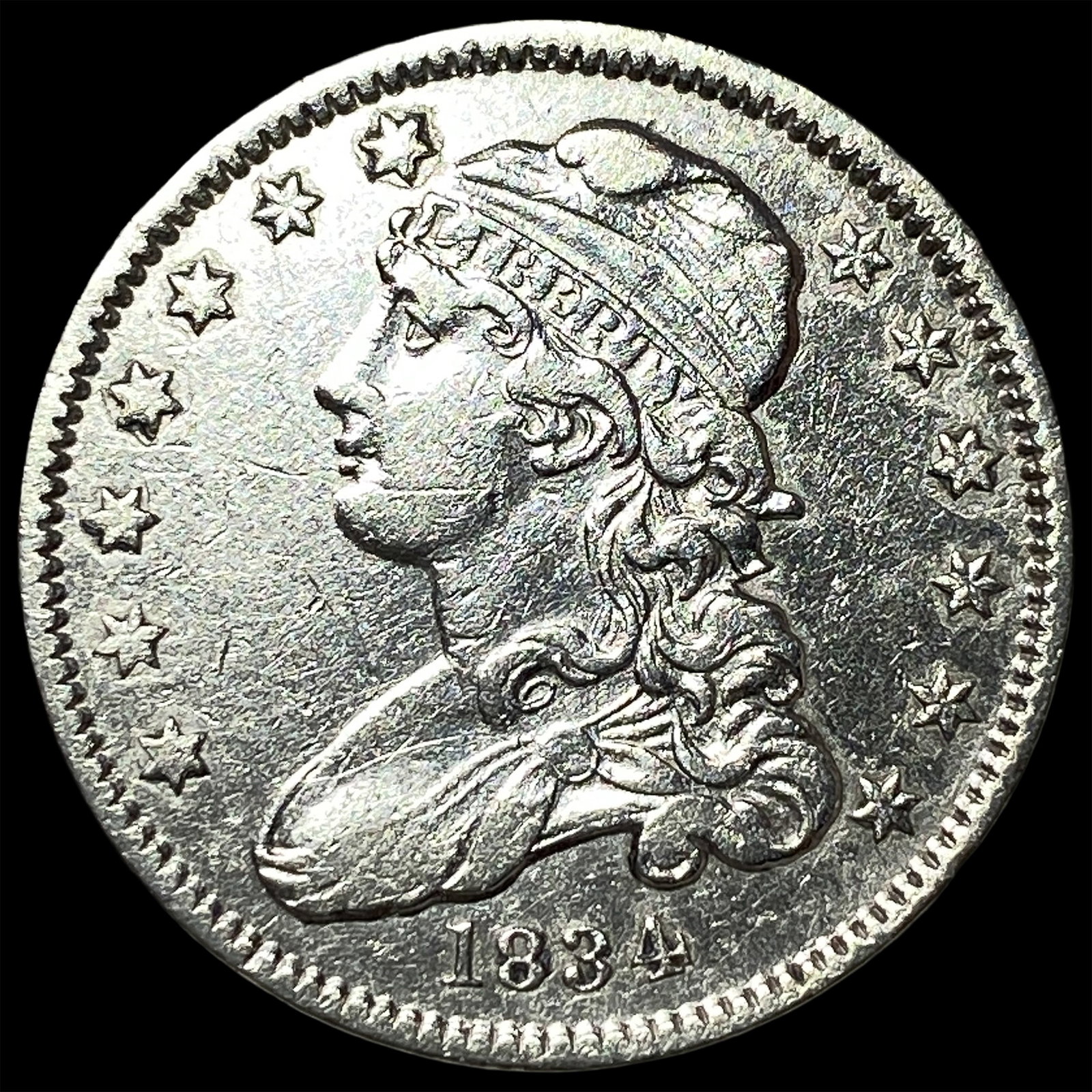 1834 Capped Bust Quarter CHOICE AU: 1834 Capped Bust Quarter CHOICE AU