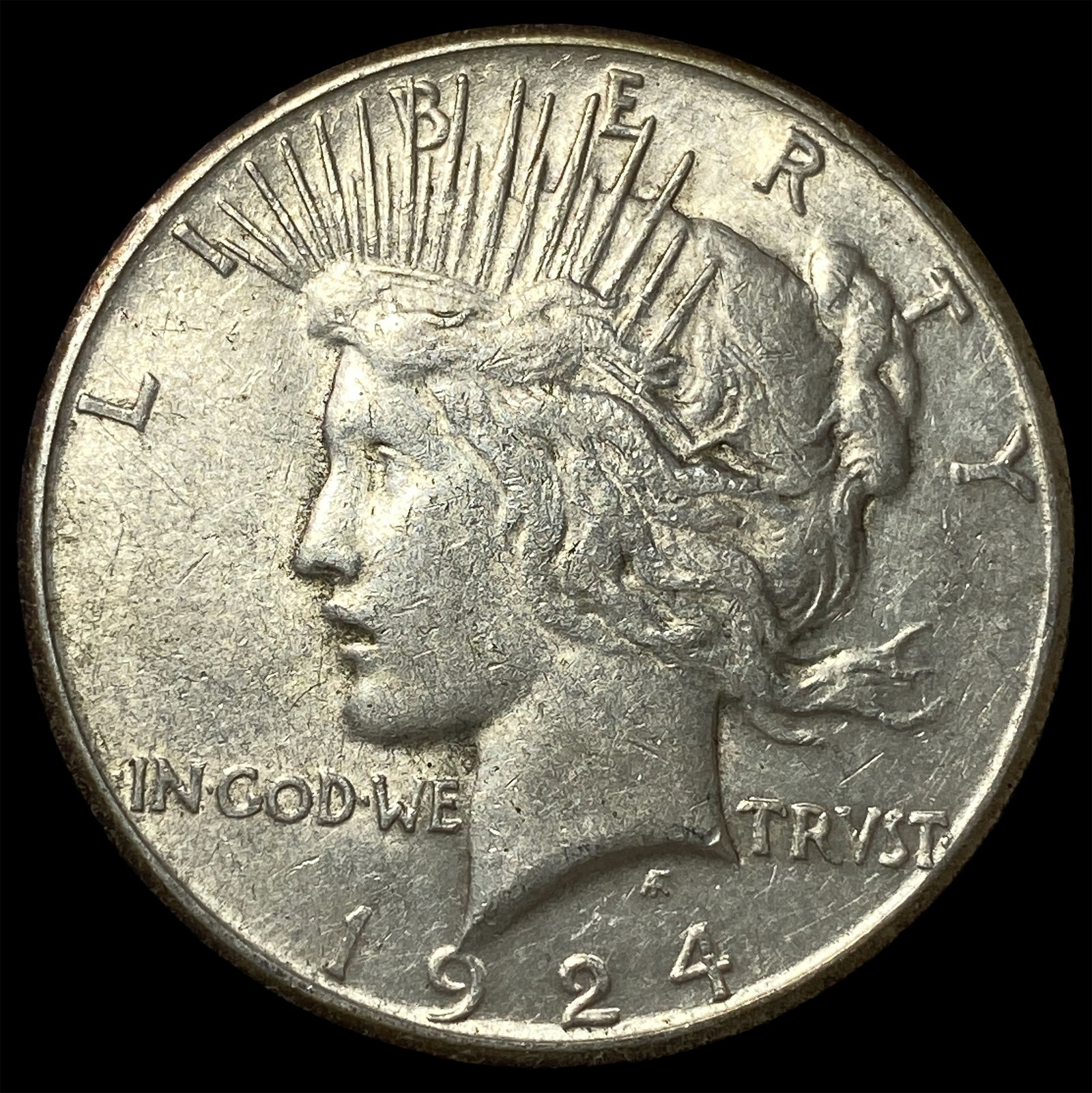 1924-S Silver Peace Dollar CLOSELY UNCIRCULATED: 1924-S Silver Peace Dollar CLOSELY UNCIRCULATED