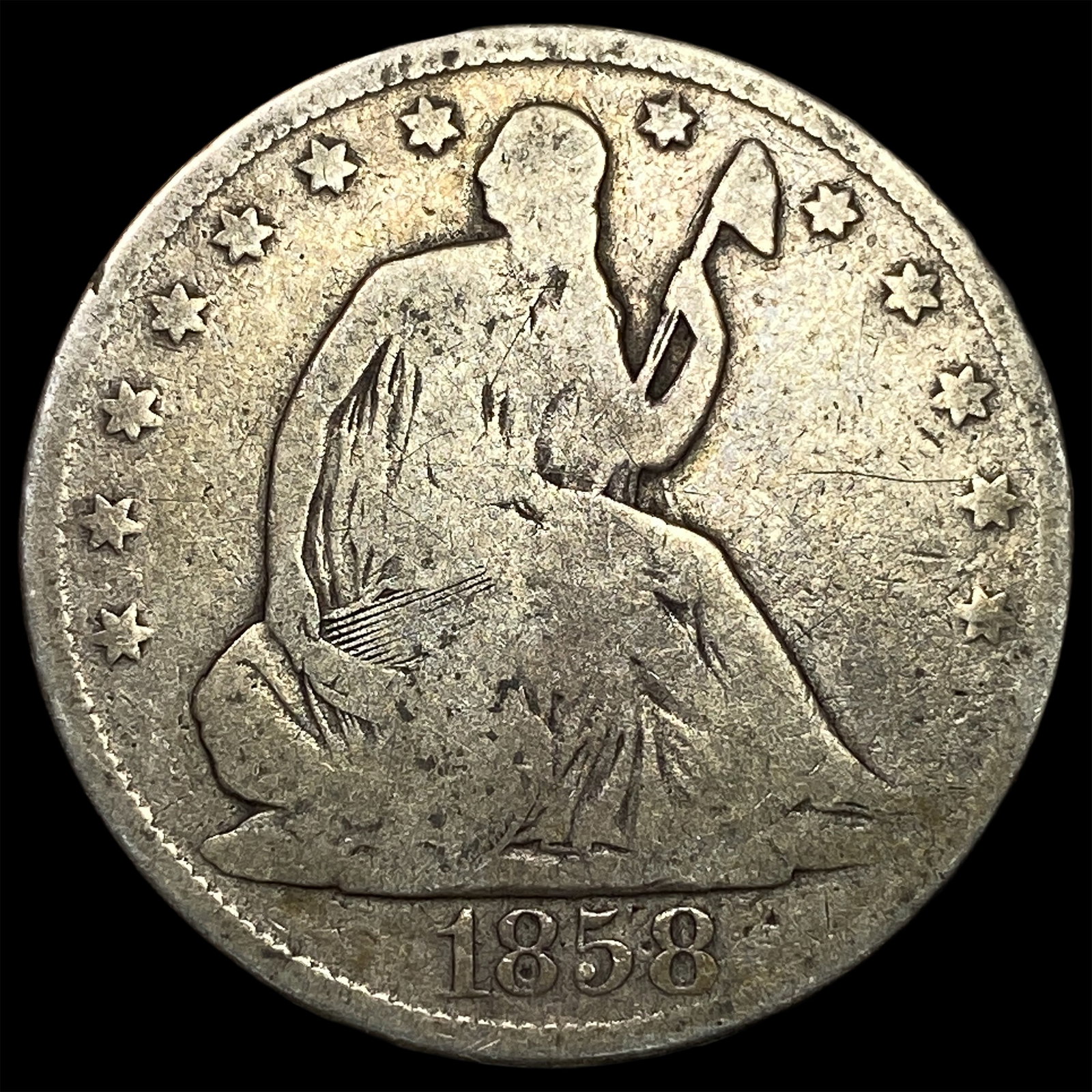 1858-O Silver Half Dollar NICELY CIRCULATED: 1858-O Silver Half Dollar NICELY CIRCULATED