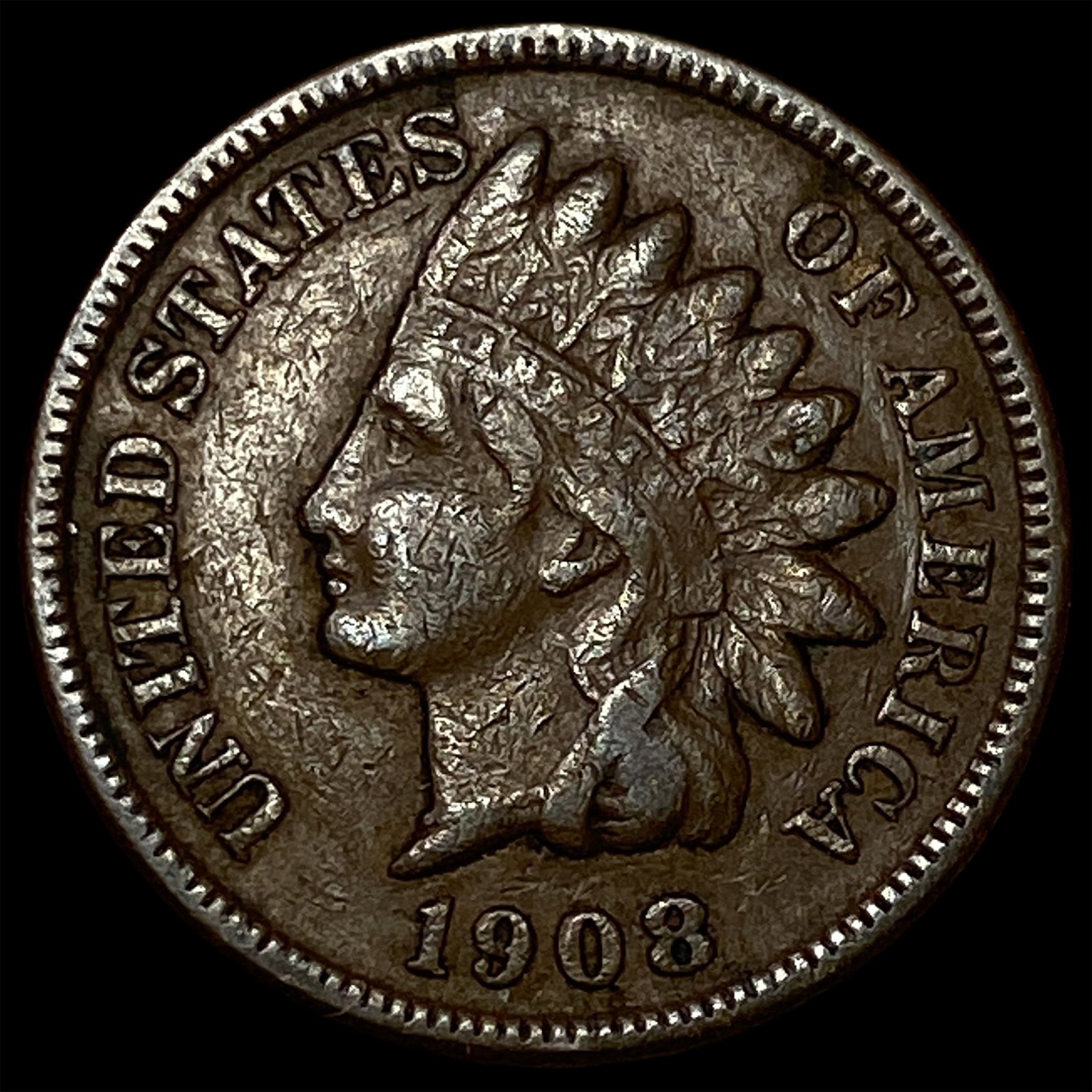 1908-S Indian Head Cent NEARLY UNCIRCULATED: 1908-S Indian Head Cent NEARLY UNCIRCULATED