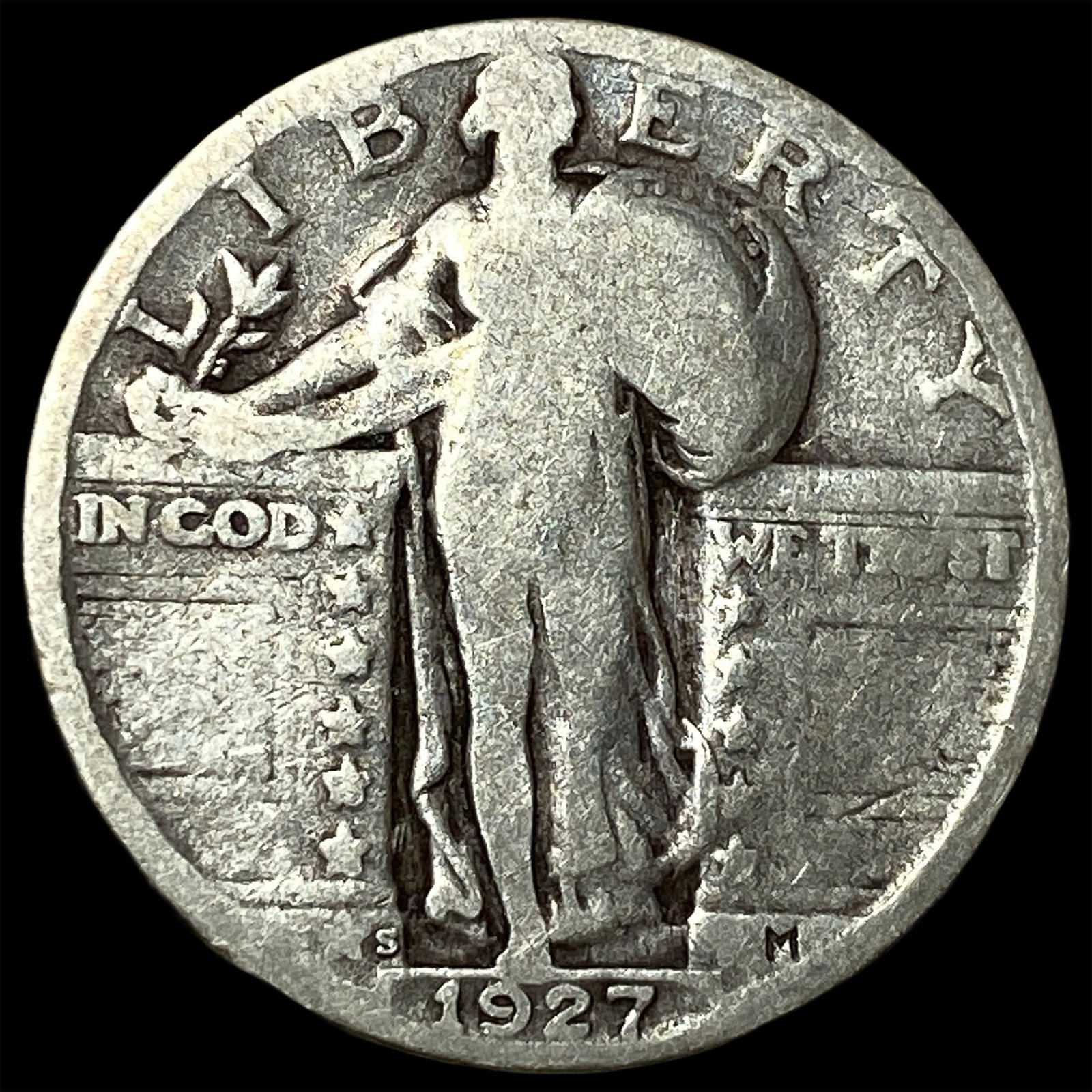 1927-S Silver Standing Liberty Quarter NEARLY UNCIRCULATED: 1927-S Silver Standing Liberty Quarter NEARLY UNCIRCULATED