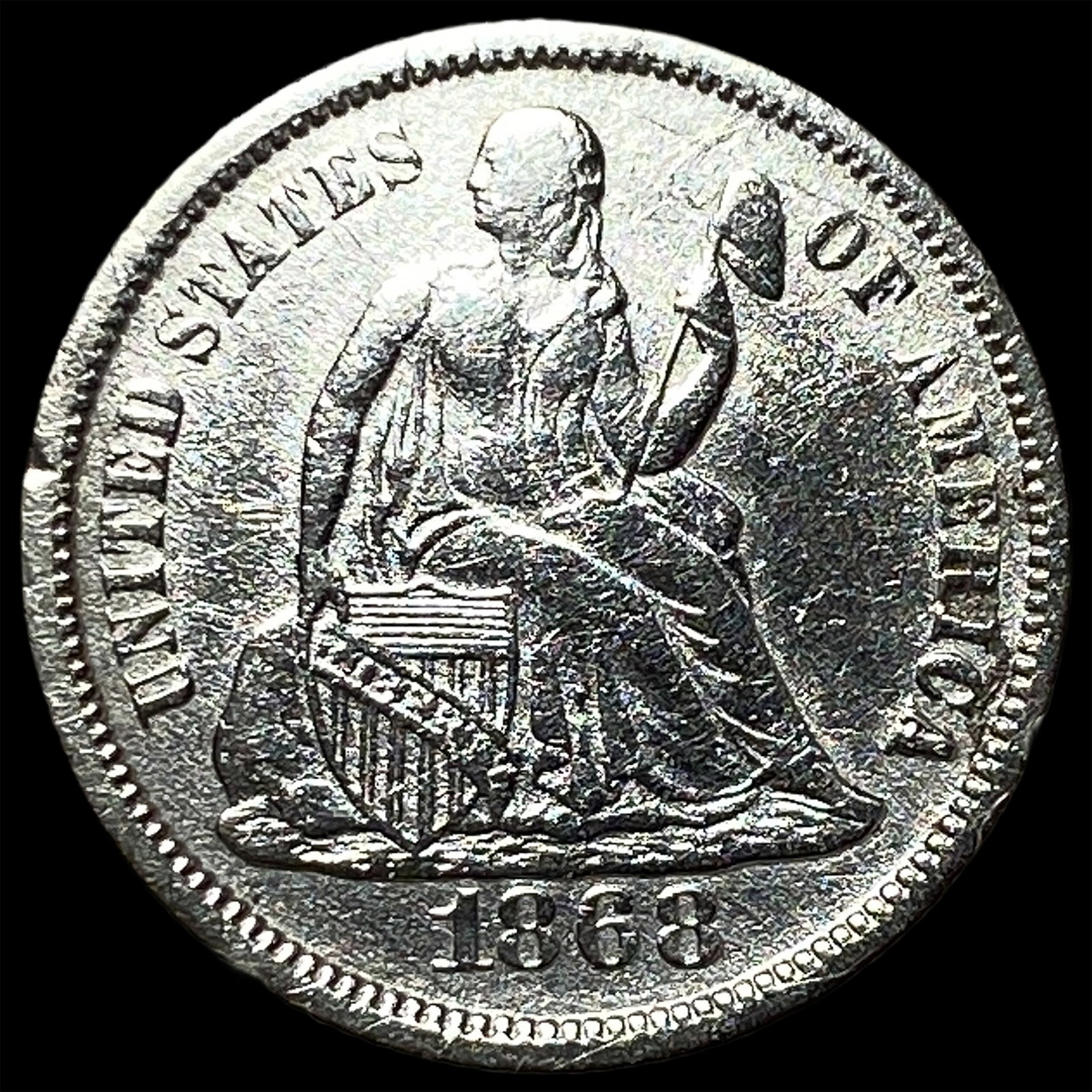 1868 Seated Liberty Dime UNCIRCULATED: 1868 Seated Liberty Dime UNCIRCULATED