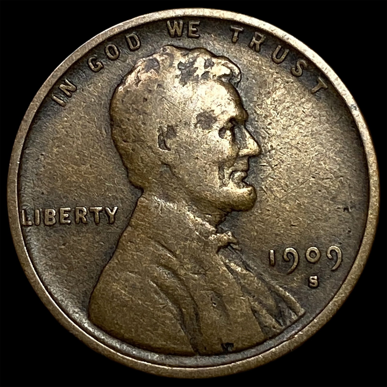 1909-S Lincoln Wheat Cent LIGHTLY CIRCULATED: 1909-S Lincoln Wheat Cent LIGHTLY CIRCULATED