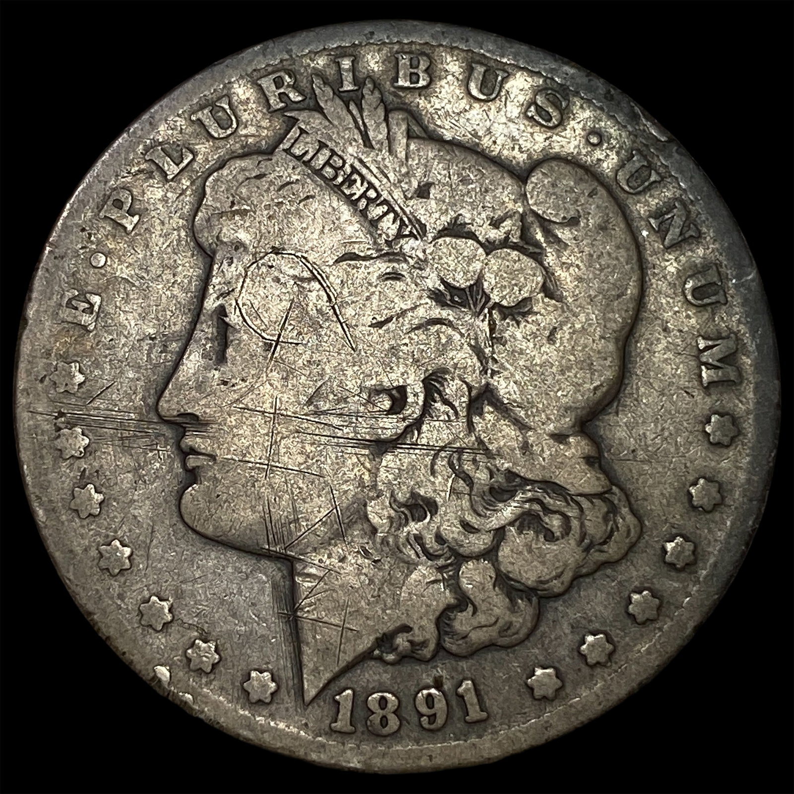 1891-CC Silver Morgan Dollar NICELY CIRCULATED: 1891-CC Silver Morgan Dollar NICELY CIRCULATED