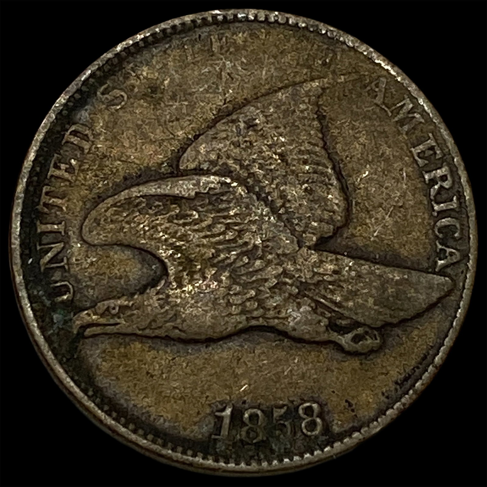 1858 Flying Eagle Cent NEARLY UNCIRCULATED: 1858 Flying Eagle Cent NEARLY UNCIRCULATED