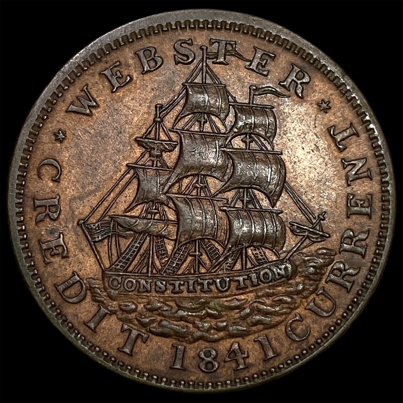 WEBSTER CREDIT 1841 & VAN BUREN METALLIC 1837 UNCIRCULATED: WEBSTER CREDIT 1841 & VAN BUREN METALLIC 1837 UNCIRCULATED