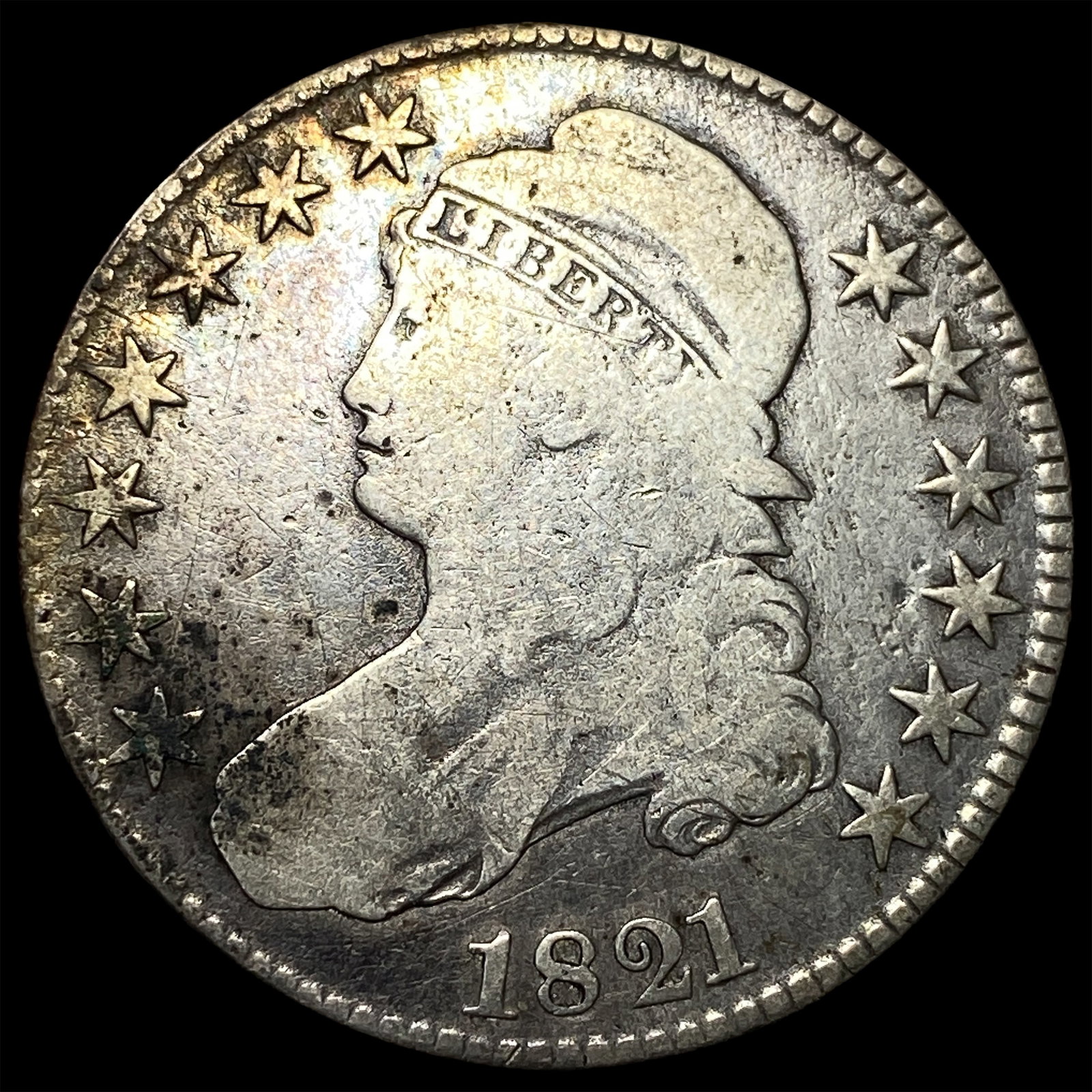 1821 Capped Bust Half Dollar LIGHTLY CIRCULATED (1 of 2)