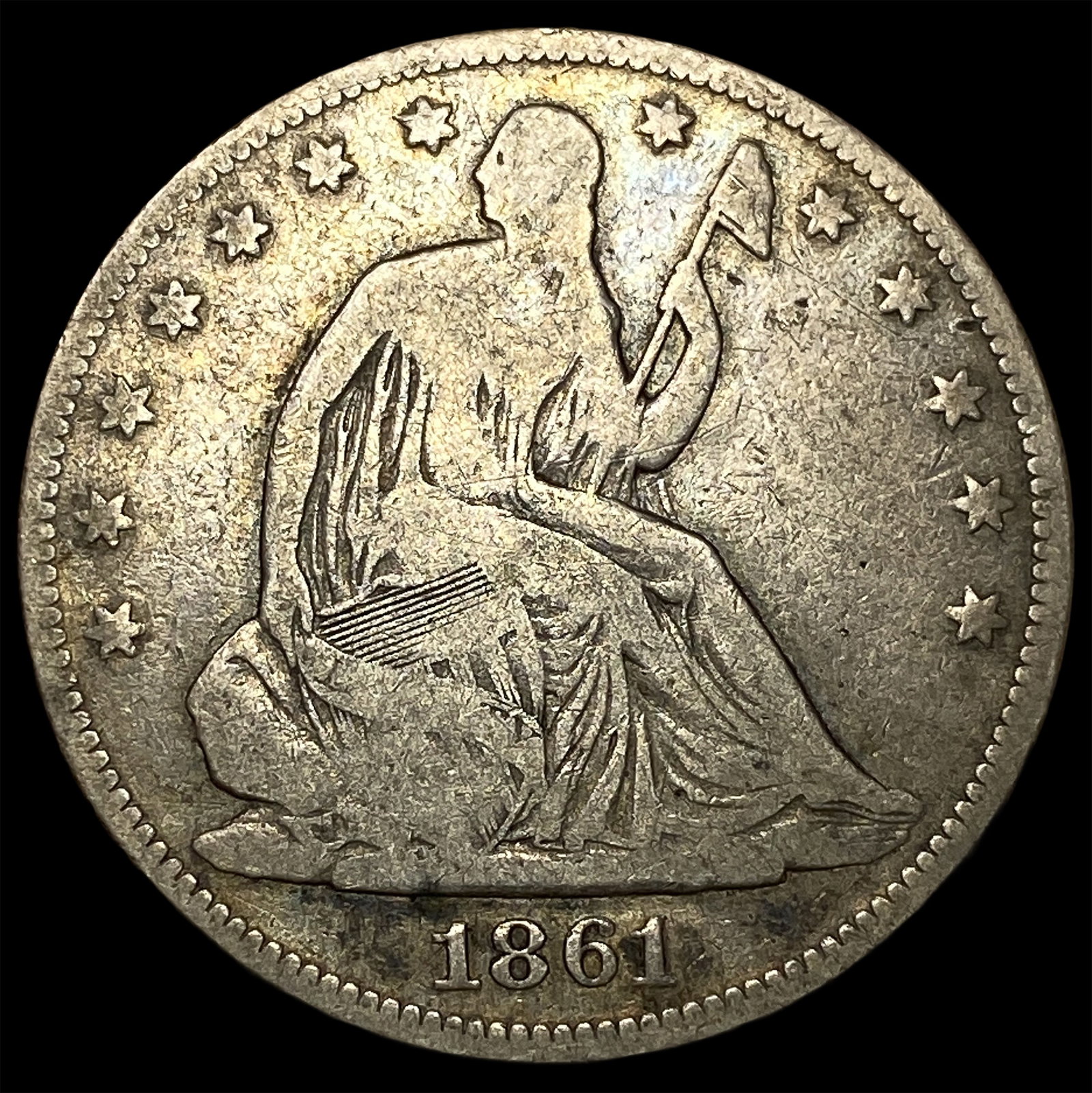1861-O Silver Half Dollar NICELY CIRCULATED: 1861-O Silver Half Dollar NICELY CIRCULATED