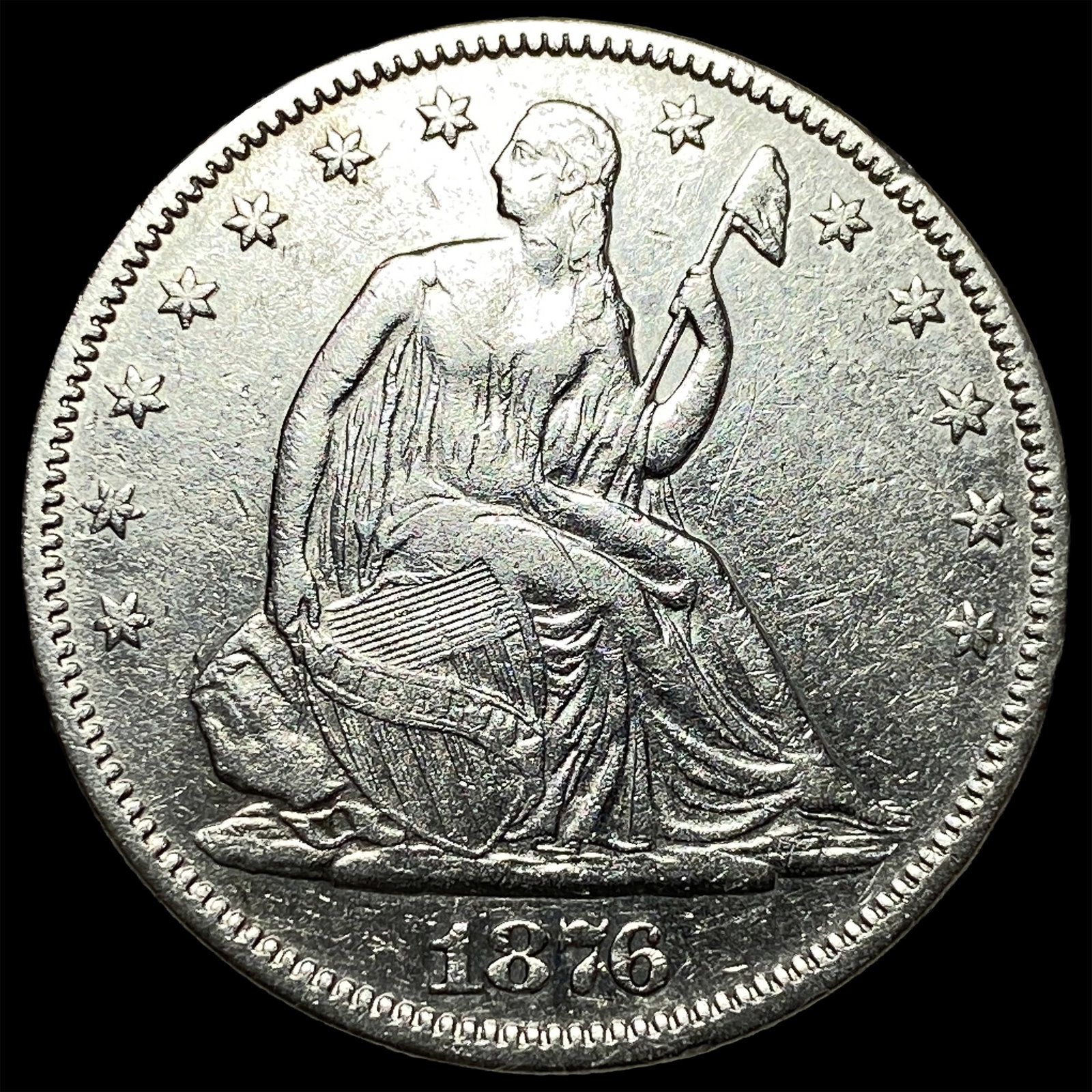 1876 Seated Liberty Half Dollar CLOSELY UNCIRCULATED: 1876 Seated Liberty Half Dollar CLOSELY UNCIRCULATED