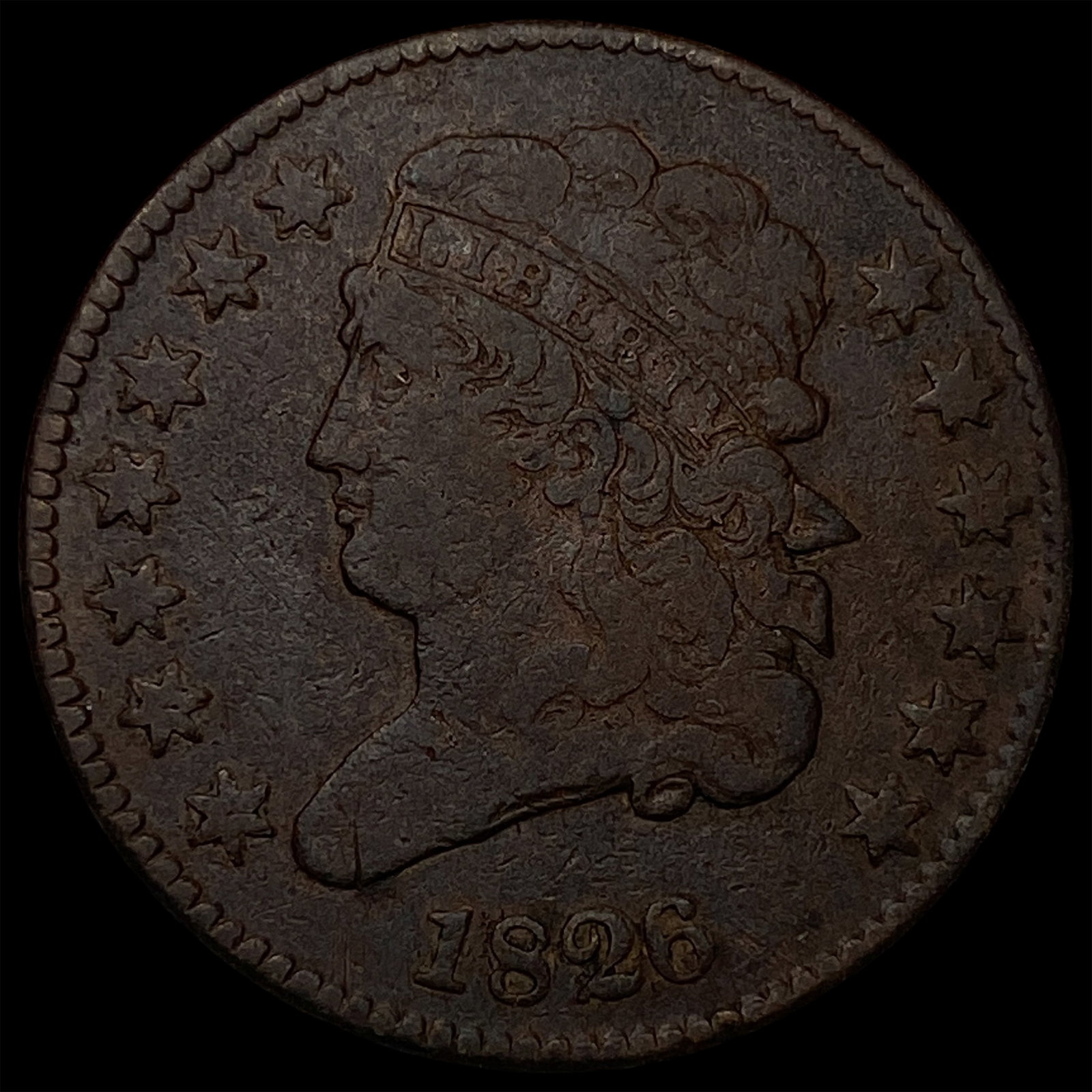 1826 Copper Half Cent NEARLY UNCIRCULATED (1 of 2)