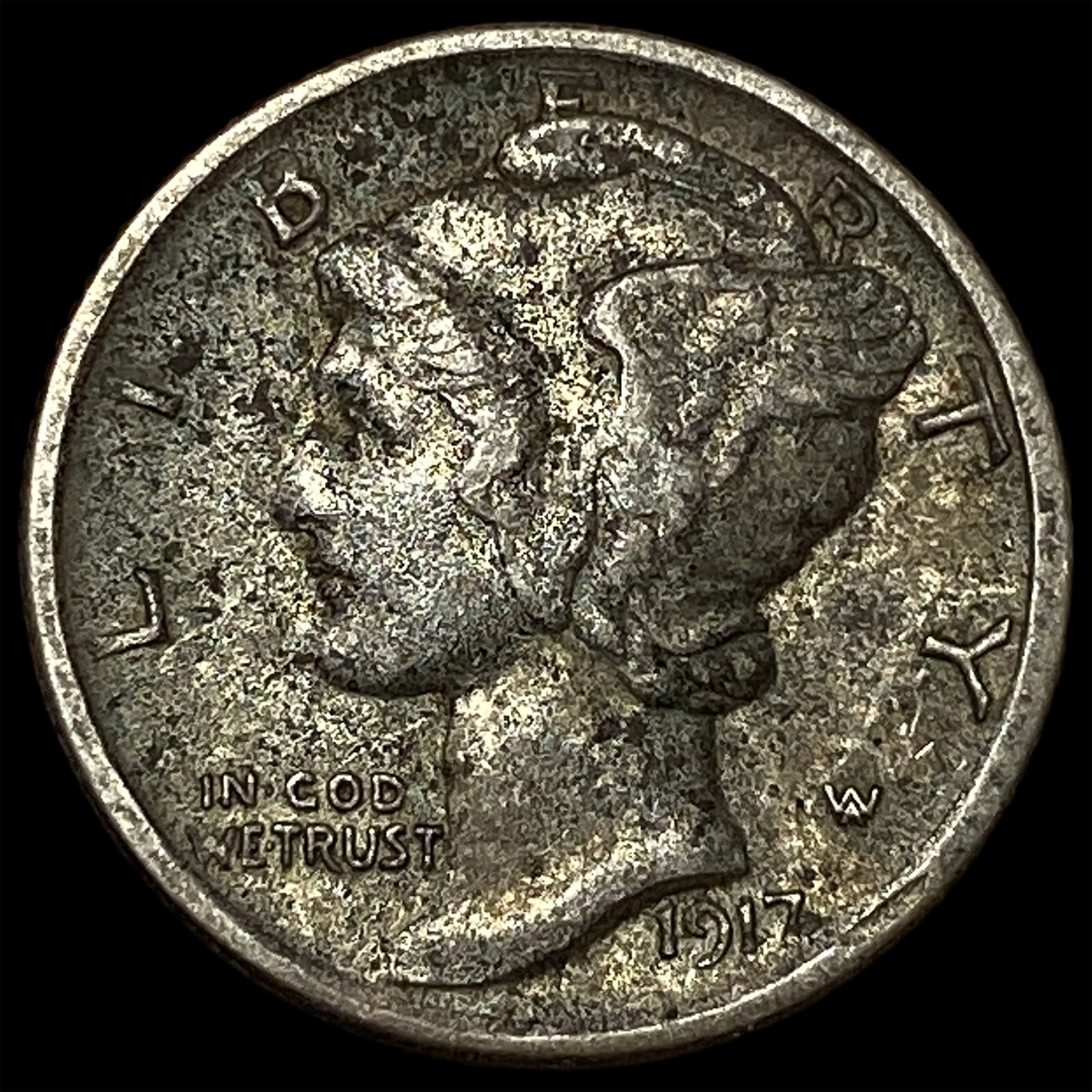 1917-S Silver Mercury Dime CHOICE AU (1 of 2)