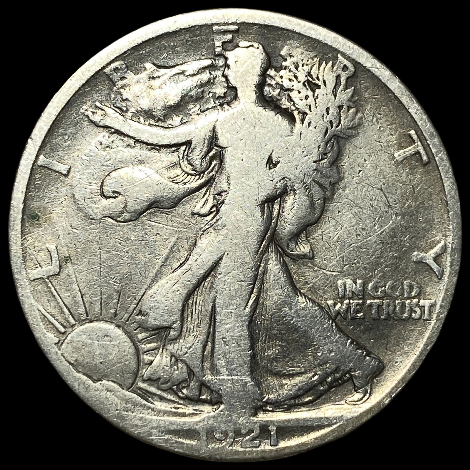 1921-S Silver Half Dollar LIGHTLY CIRCULATED: 1921-S Silver Half Dollar LIGHTLY CIRCULATED