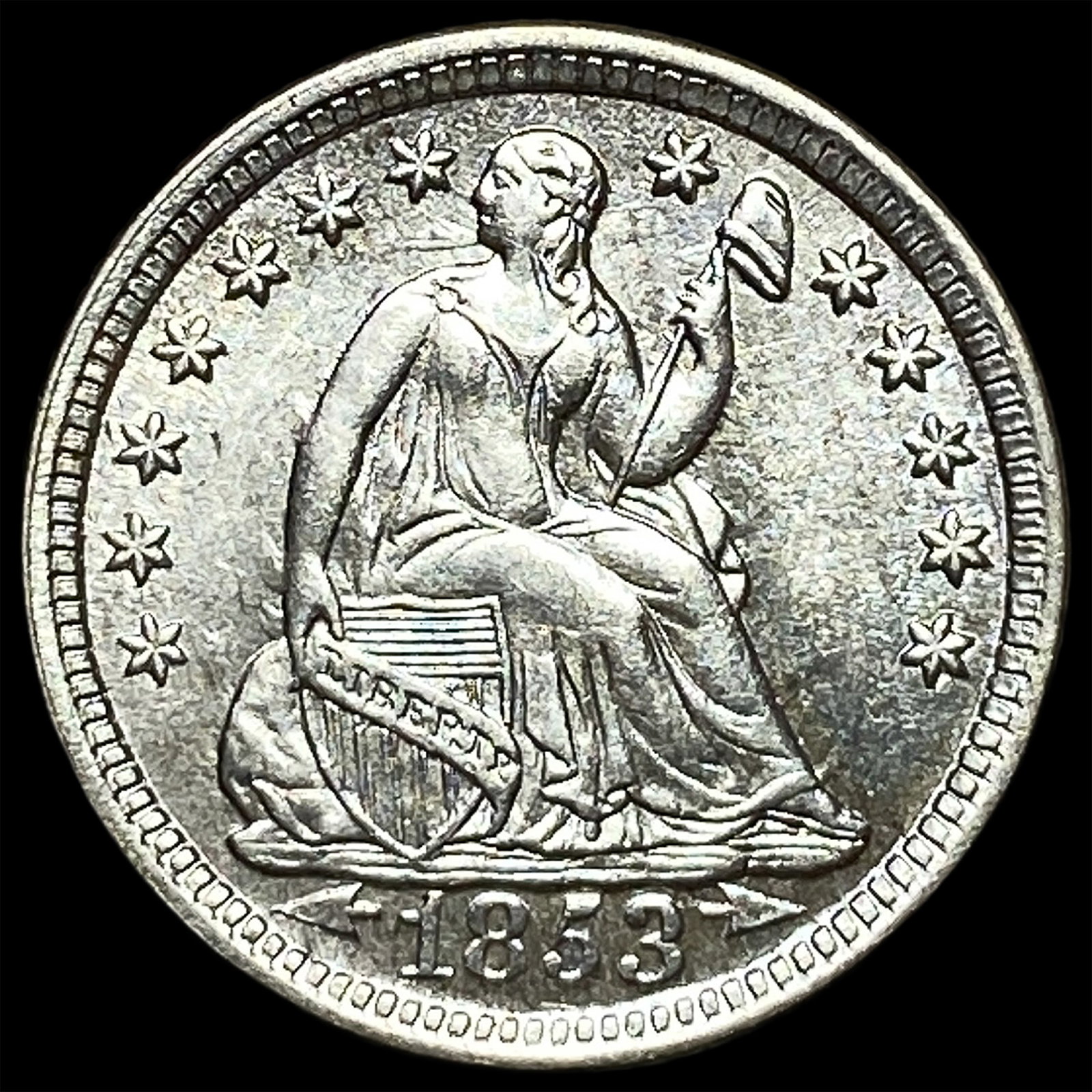 1853 Arrows Seated Liberty Half Dime CHOICE BU: 1853 Arrows Seated Liberty Half Dime CHOICE BU