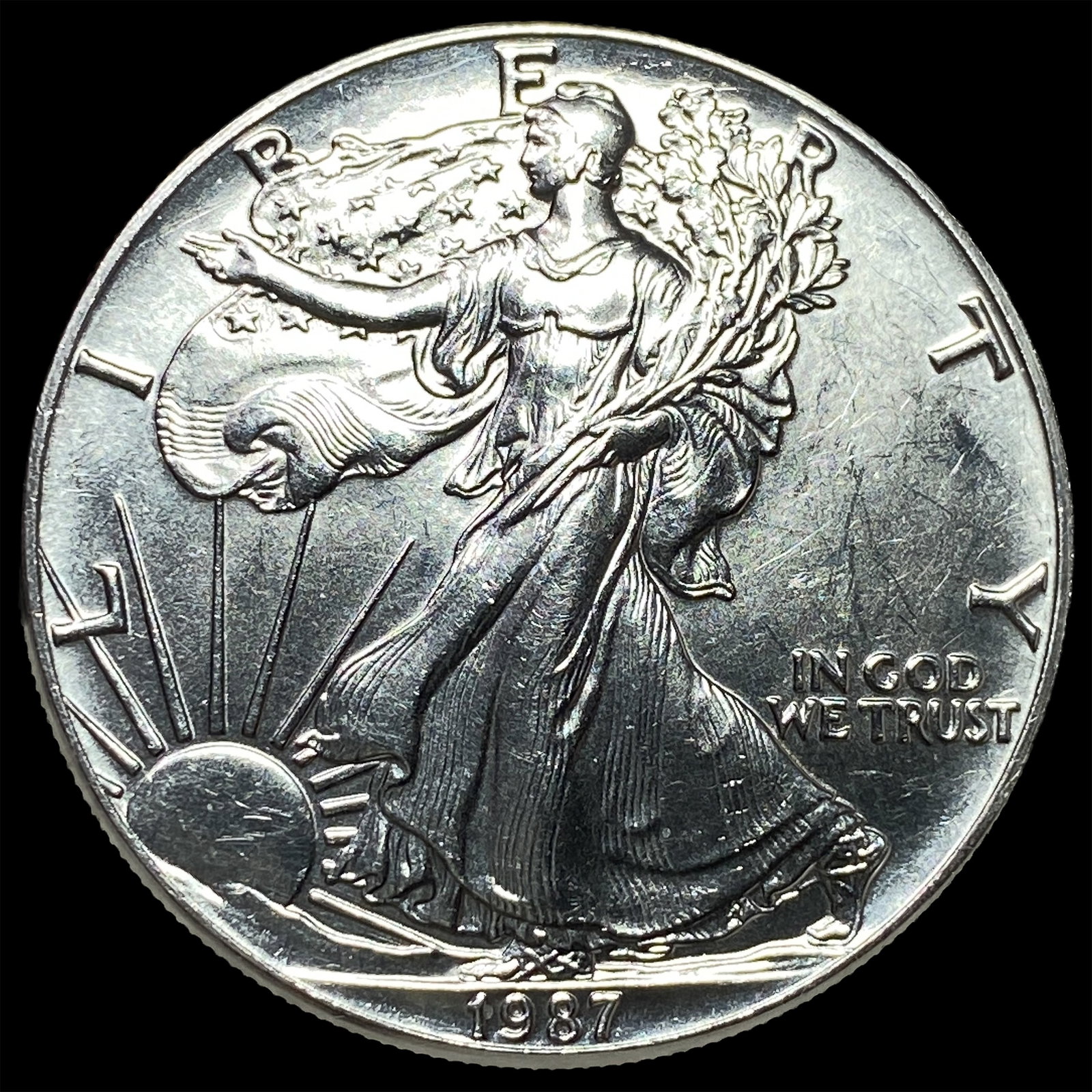 1987 1 oz Silver American Eagle $1 GEM BU: 1987 1 oz Silver American Eagle $1 GEM BU