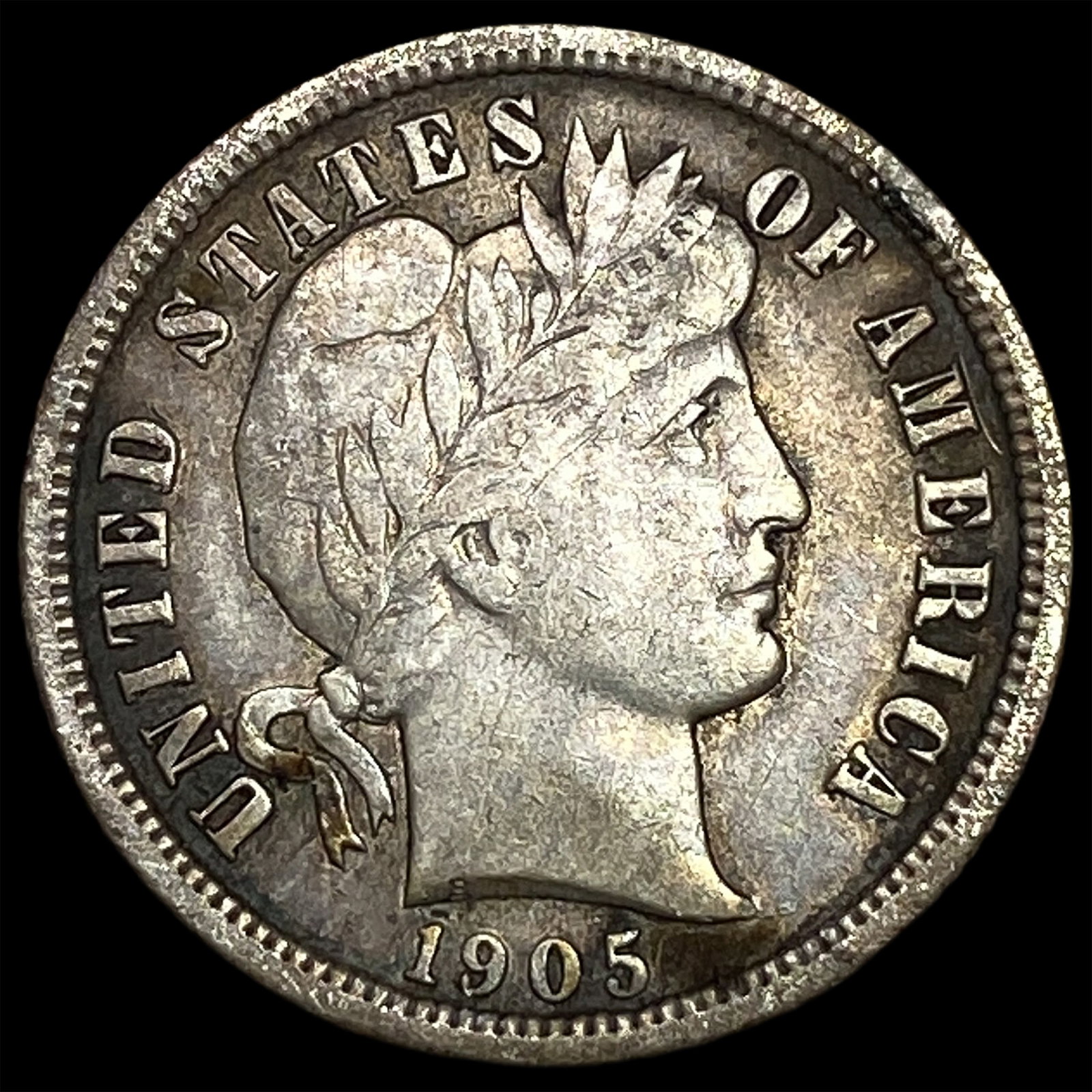 1905-S Silver Barber Dime CLOSELY UNCIRCULATED: 1905-S Silver Barber Dime CLOSELY UNCIRCULATED
