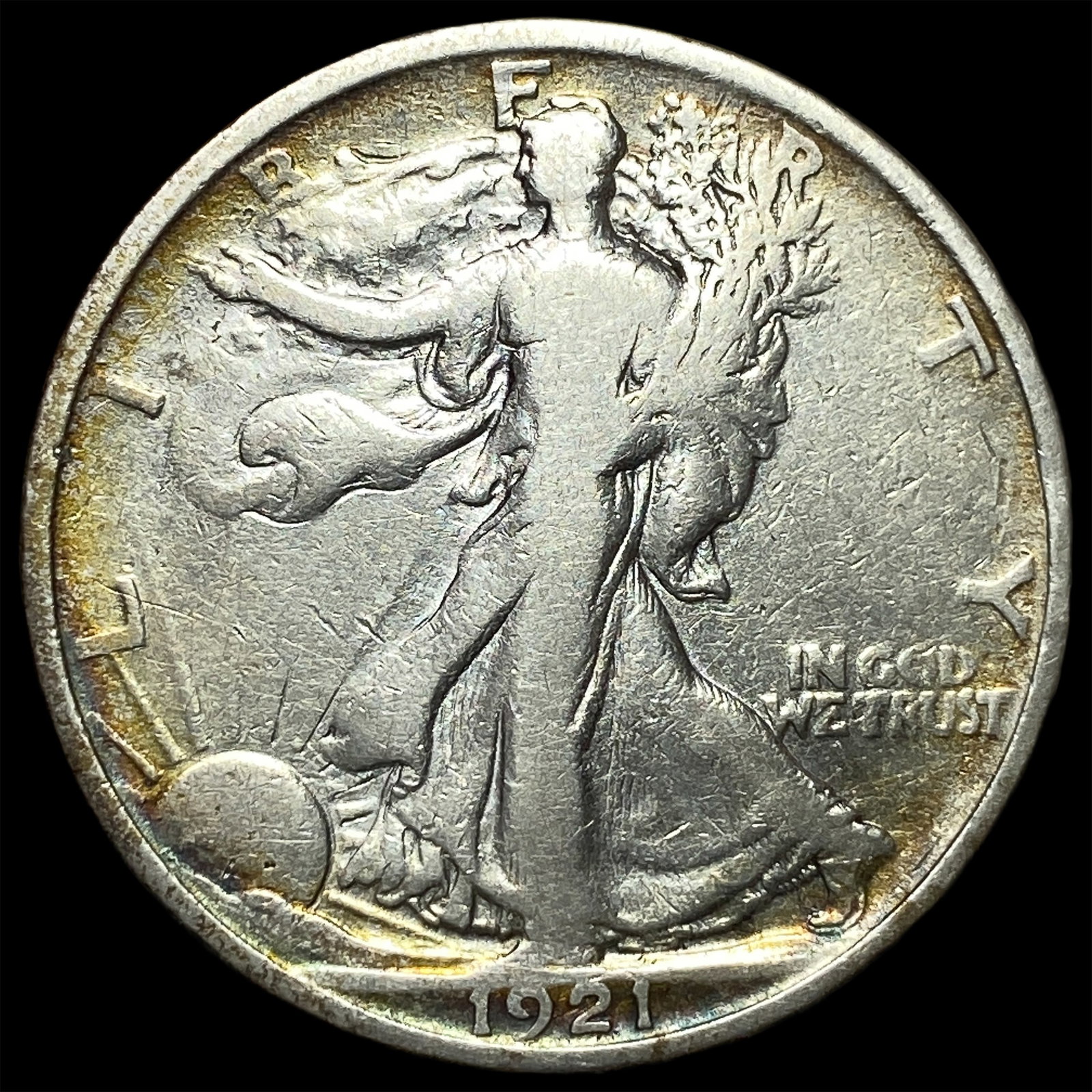 1921-S Silver Walking Liberty Half Dollar NEARLY UNCIRCULATED: 1921-S Silver Walking Liberty Half Dollar NEARLY UNCIRCULATED