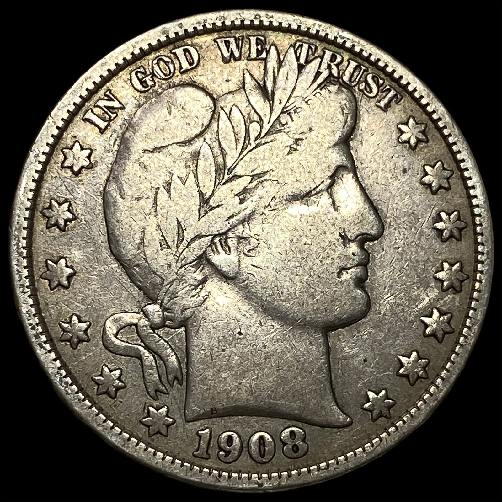 1908-D Silver Barber Half Dollar NEARLY UNCIRCULATED: 1908-D Silver Barber Half Dollar NEARLY UNCIRCULATED