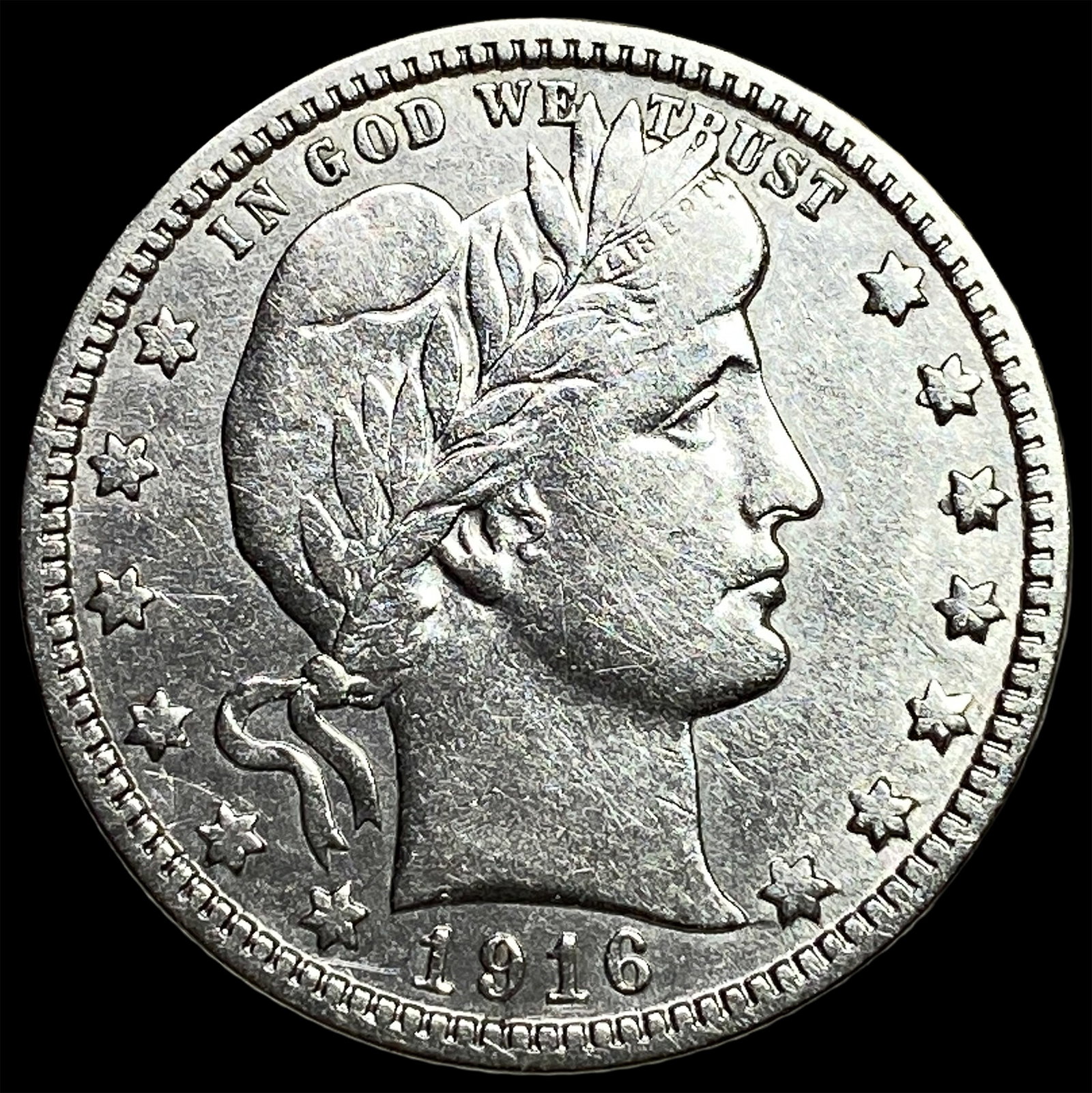 1916-D Silver Barber Quarter CLOSELY UNCIRCULATED: 1916-D Silver Barber Quarter CLOSELY UNCIRCULATED