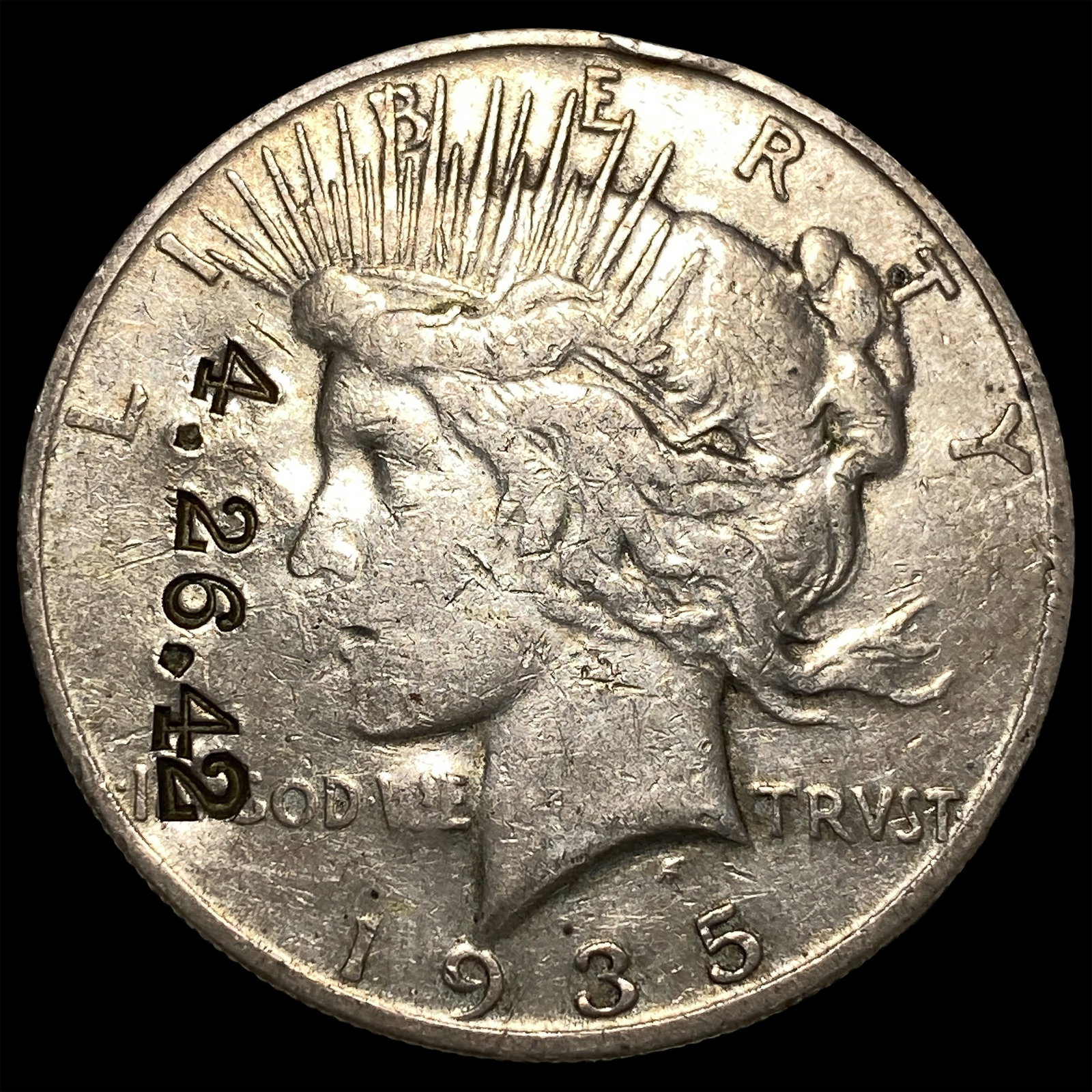 1935-S Silver Peace Dollar LIGHTLY CIRCULATED: 1935-S Silver Peace Dollar LIGHTLY CIRCULATED
