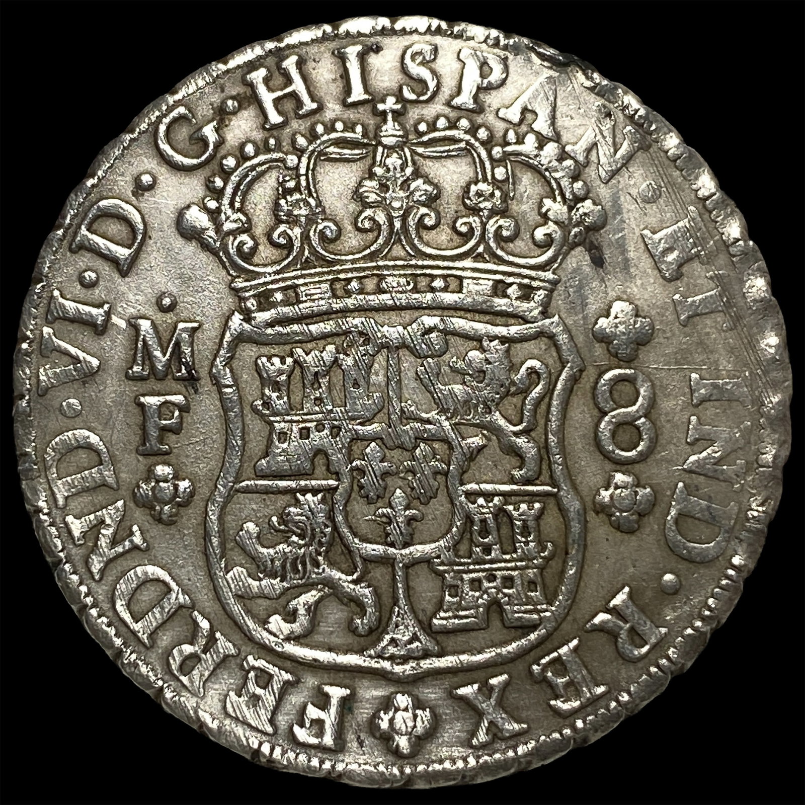 1753-Mo MF Silver 8 Reales CLOSELY UNCIRCULATED: 1753-Mo MF Silver 8 Reales CLOSELY UNCIRCULATED