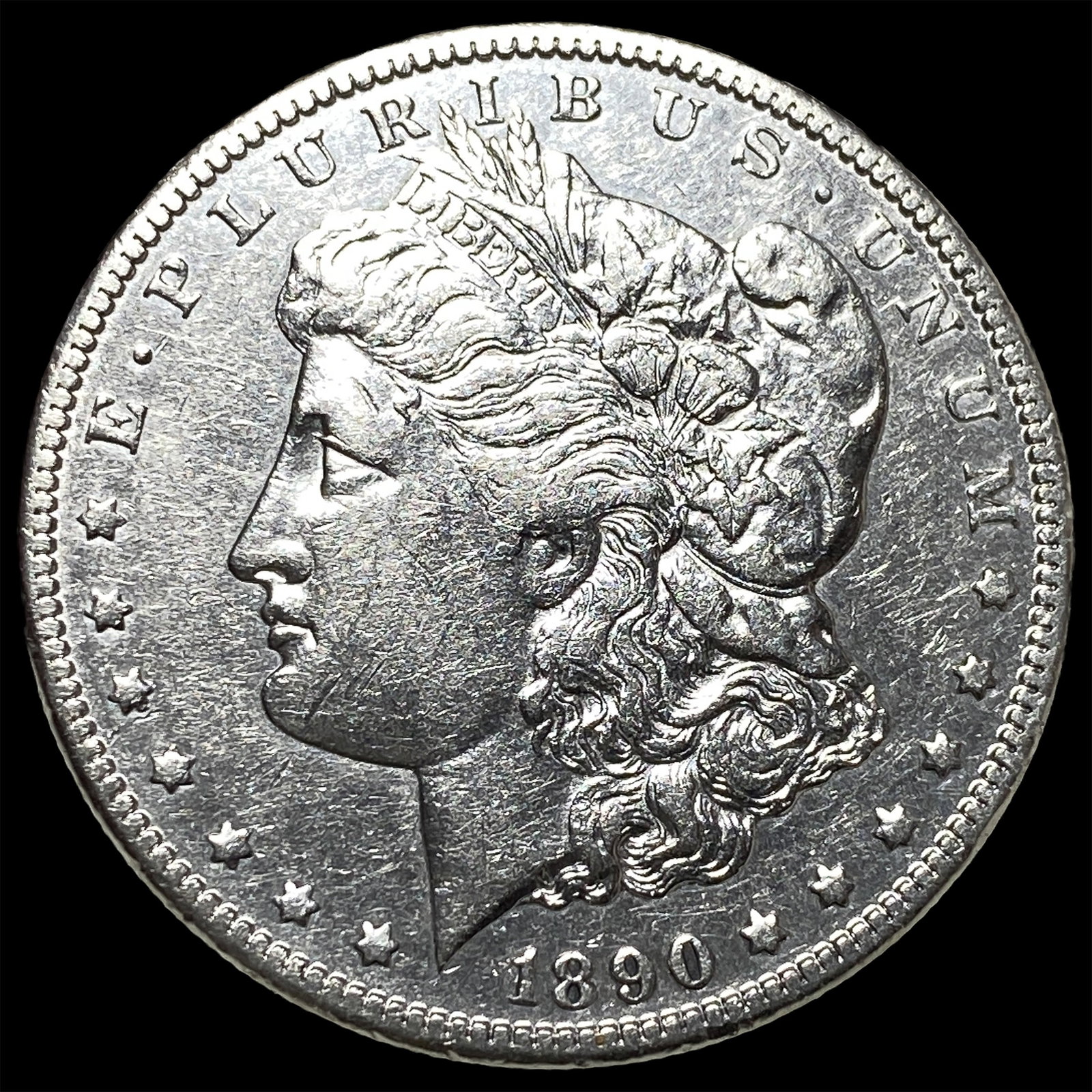 1890-CC Silver Morgan Dollar CLOSELY UNCIRCULATED: 1890-CC Silver Morgan Dollar CLOSELY UNCIRCULATED