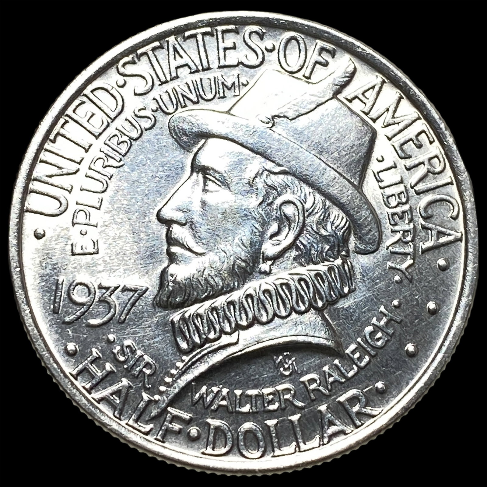 1937 Silver Half Dollar Roanoke Commemorative GEM BU: 1937 Silver Half Dollar Roanoke Commemorative GEM BU