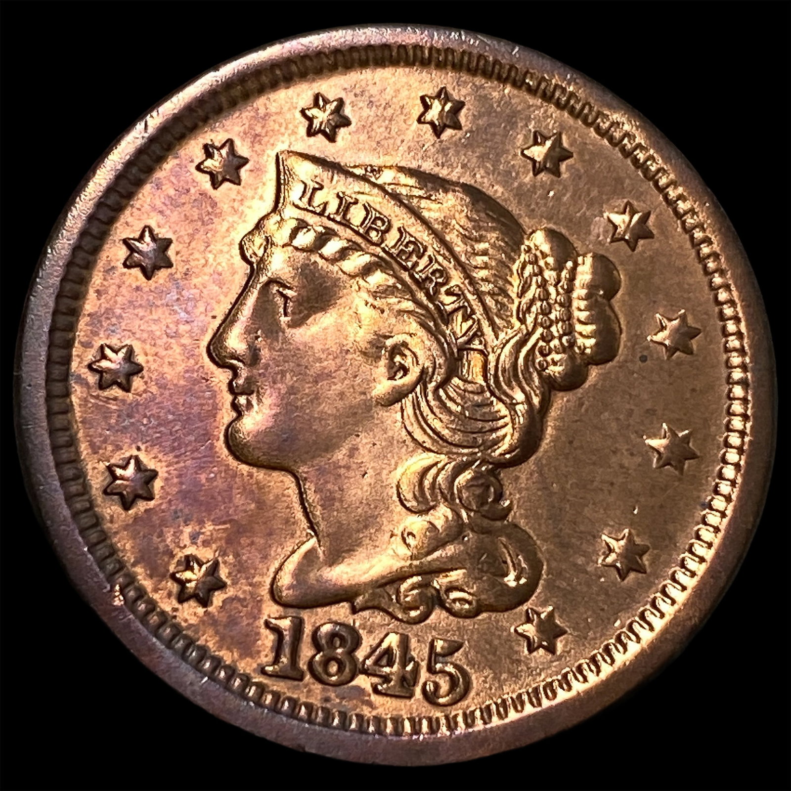 1845 Braided Hair Large Cent UNCIRCULATED (1 of 2)