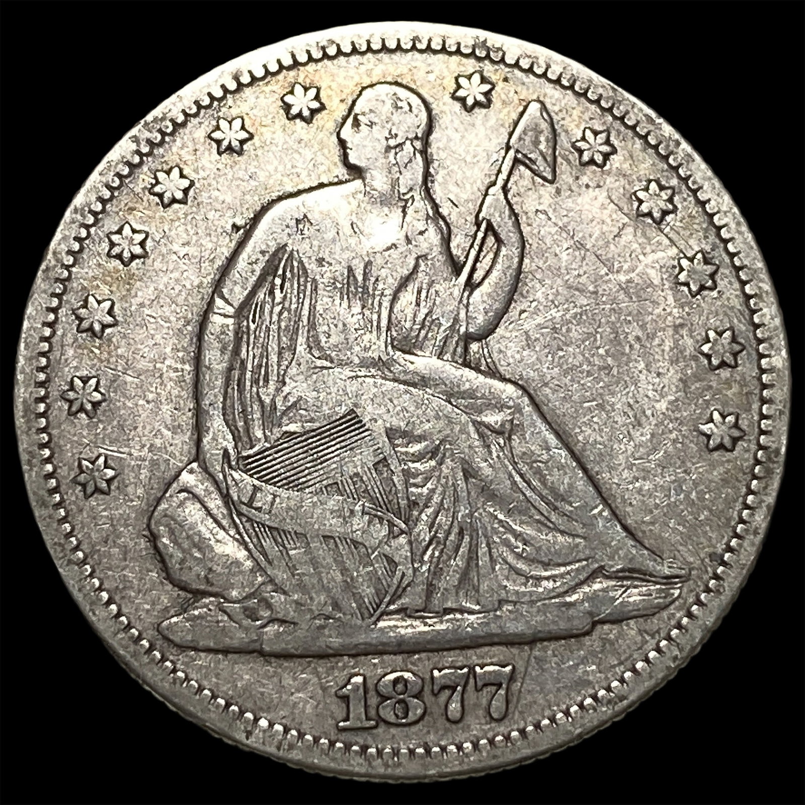 1877-S Silver Half Dollar LIGHTLY CIRCULATED: 1877-S Silver Half Dollar LIGHTLY CIRCULATED