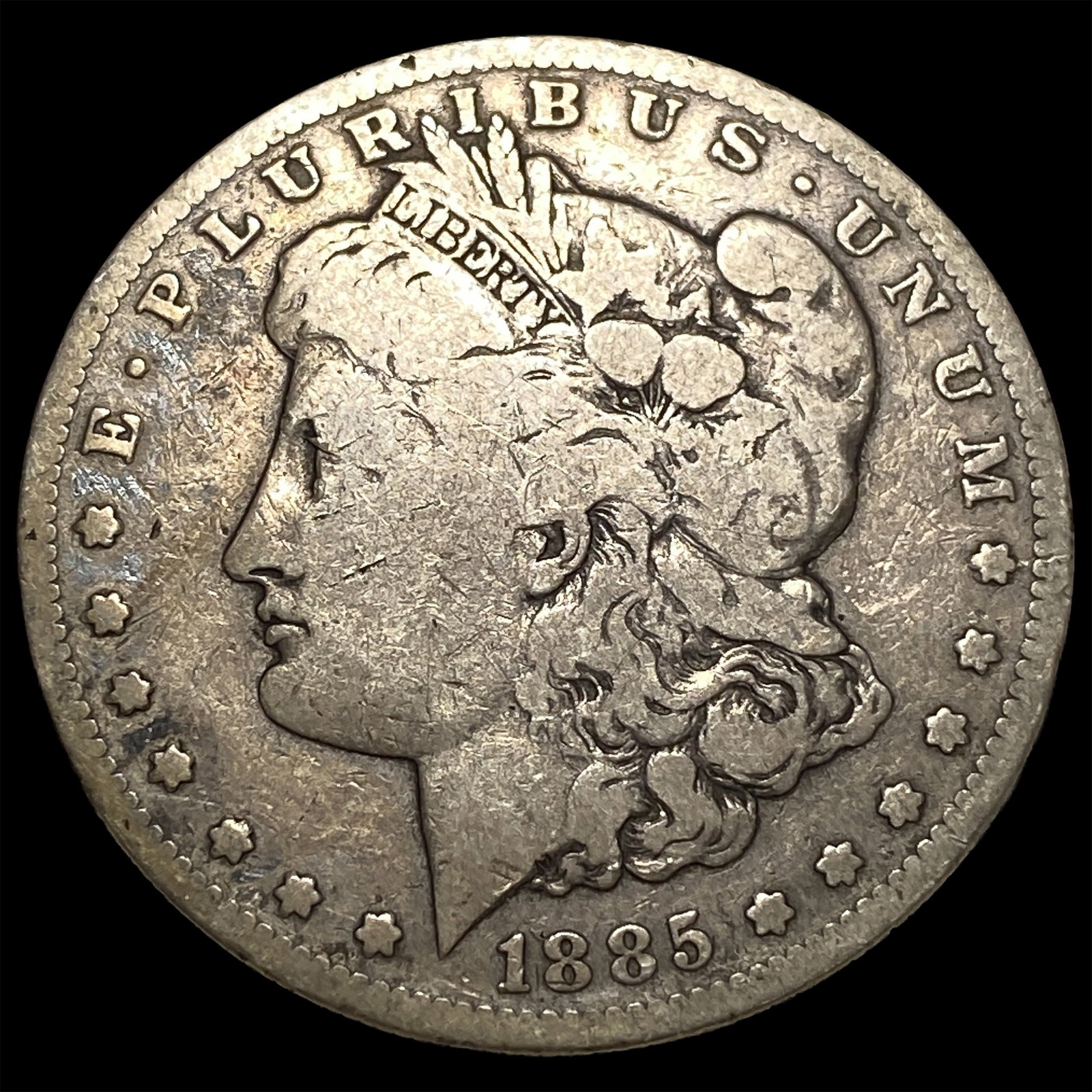 1885-S Silver Morgan Dollar LIGHTLY CIRCULATED: 1885-S Silver Morgan Dollar LIGHTLY CIRCULATED
