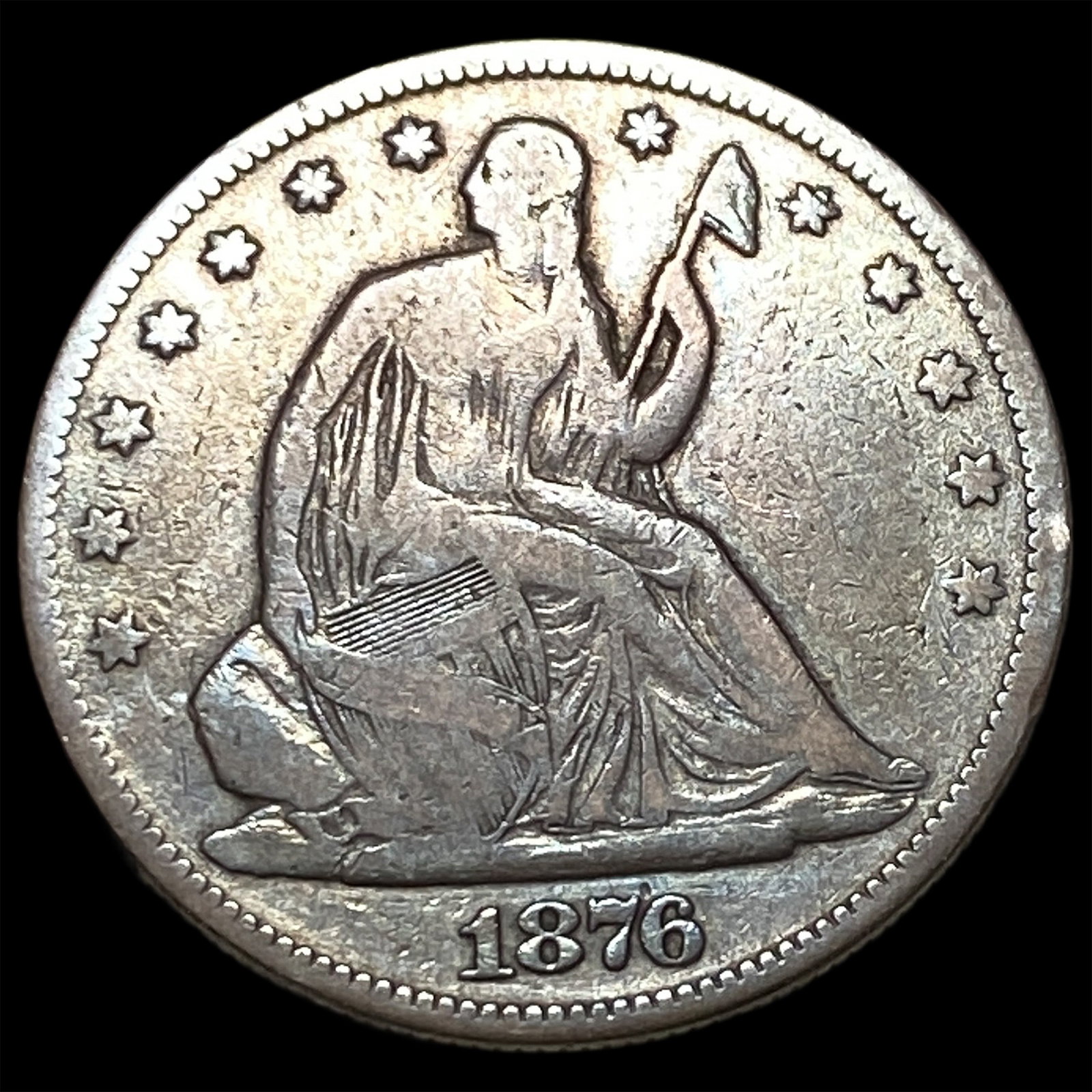 1876 Seated Liberty Half Dollar ABOUT UNCIRCULATED: 1876 Seated Liberty Half Dollar ABOUT UNCIRCULATED