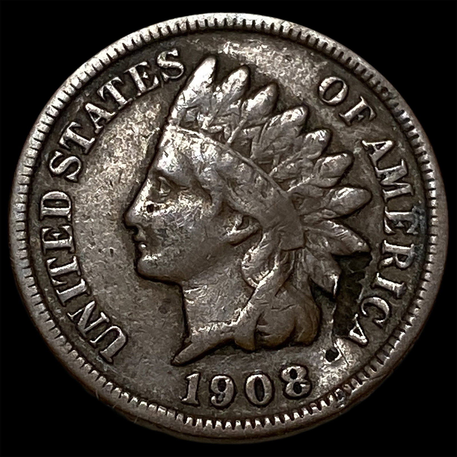 1908-S Indian Head Cent NEARLY UNCIRCULATED (1 of 2)