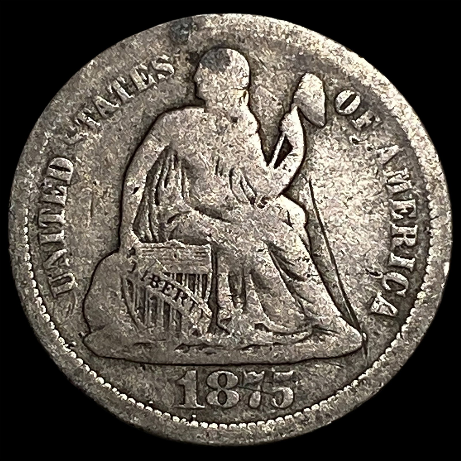 1875-S Seated Liberty Dime LIGHTLY CIRCULATED: 1875-S Seated Liberty Dime LIGHTLY CIRCULATED